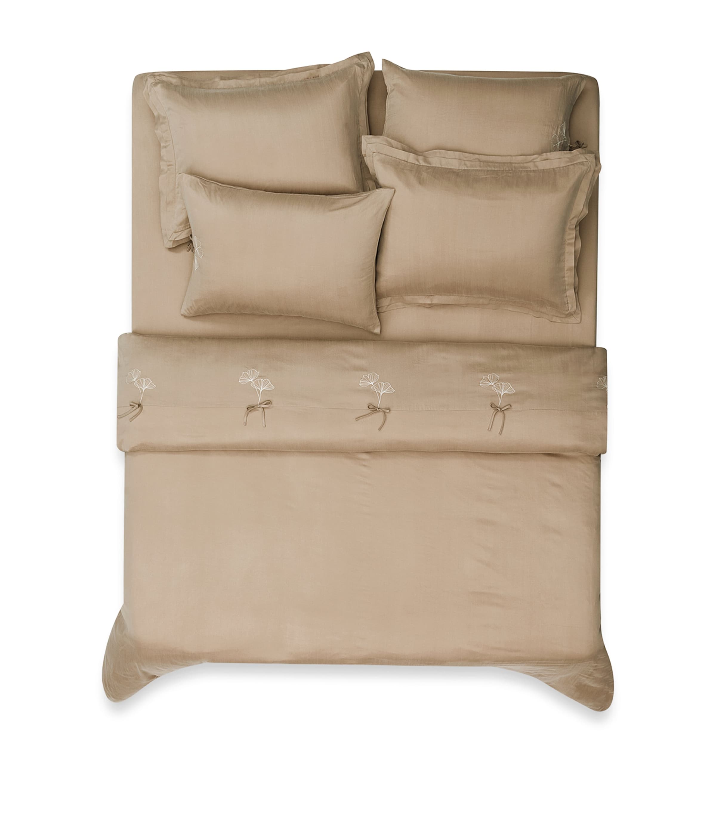 Hamam Alya Blossom Super King Flat Sheet (270cm x 310cm) Flax Image 2