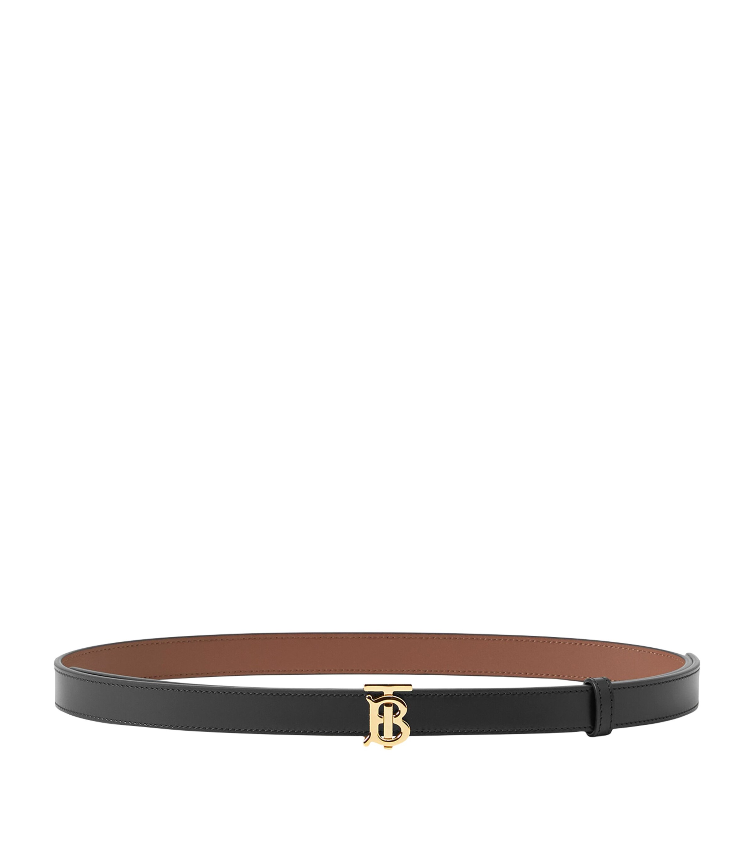 Burberry Leather Reversible TB Belt Black / Tan / Gold Image 1