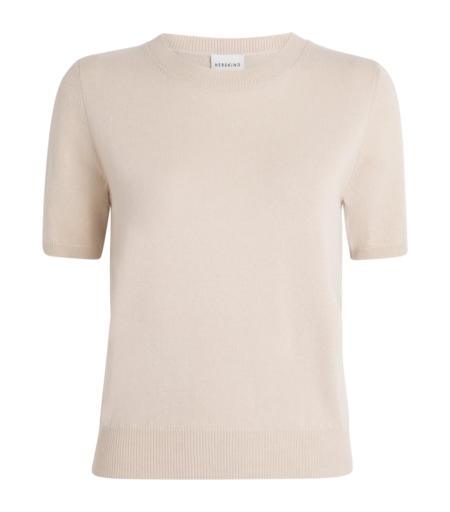 Herskind Womens Cashmere Thora T-Shirt Crème Image 1