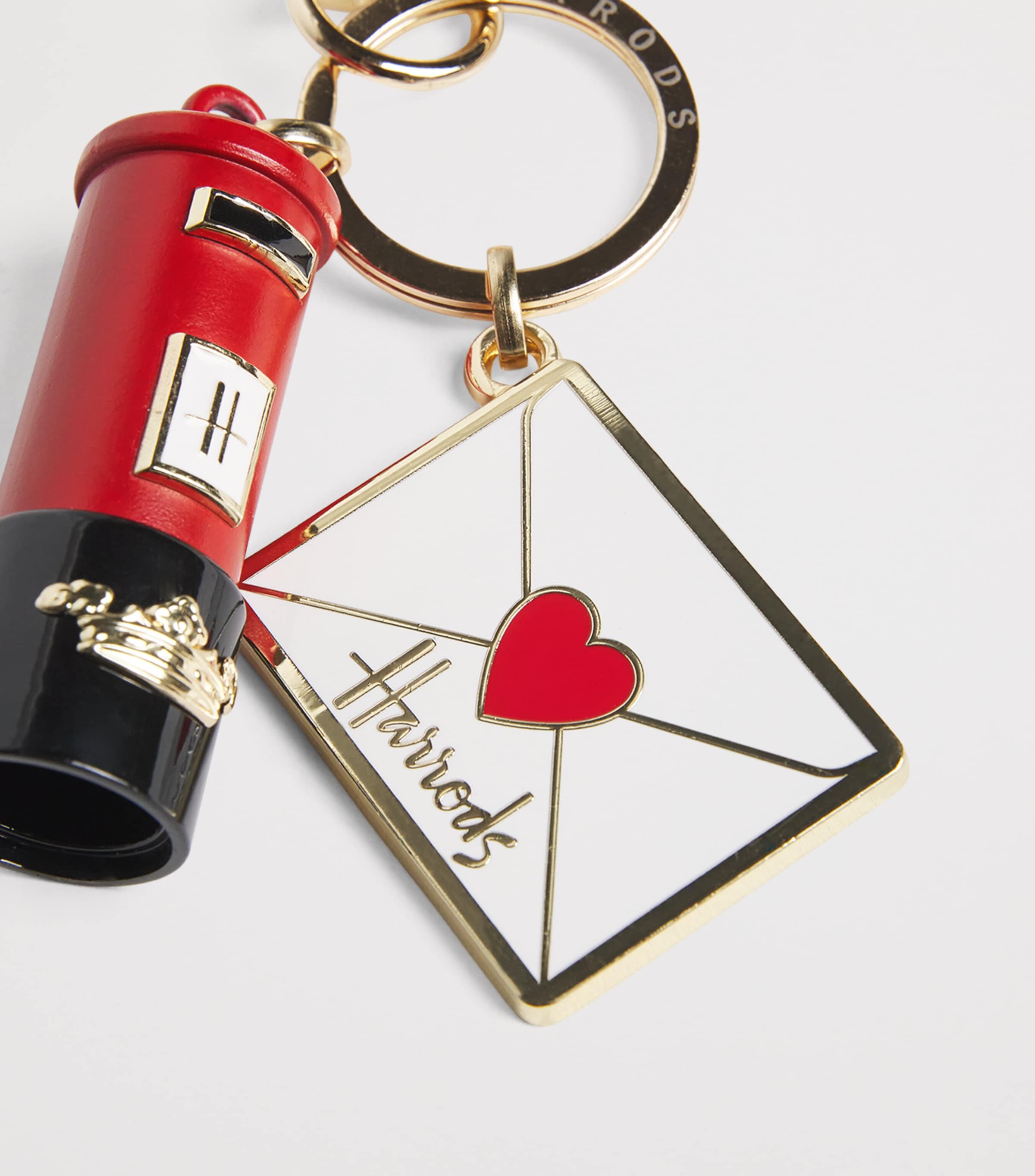 Harrods Metal Post Box and Letter Keyring Black Image 2