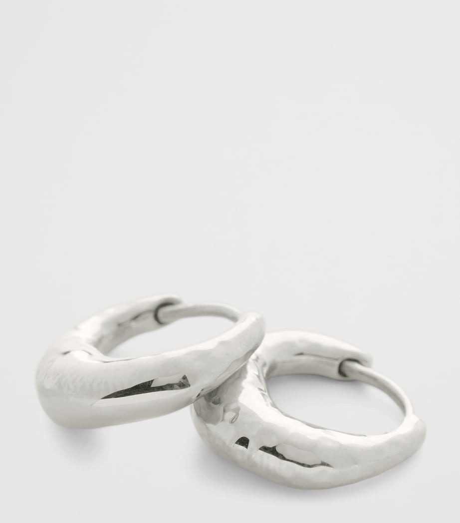 Sterling Silver Deia Huggie Earrings STERLING SILVER Image 2