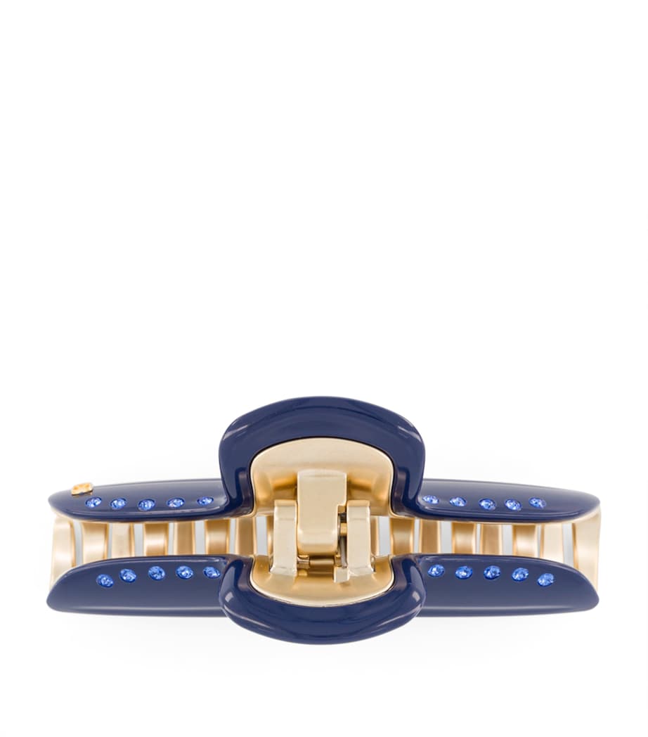 Alexandre de Paris Gold-Plated Crystal-Embellished Claw Hair Clip Marine/or Image 3