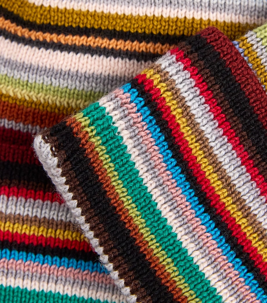 Virgin Wool Signature Stripe Beanie 92_MULTI COLOURED Image 3