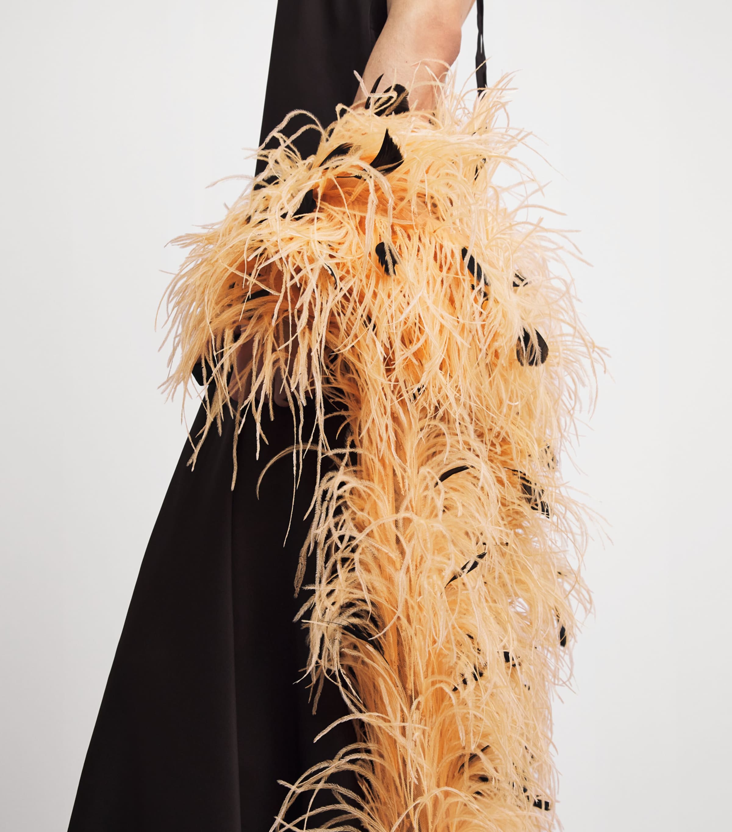 LAPOINTE Womens Embellished Feather Overcoat Honey Image 6