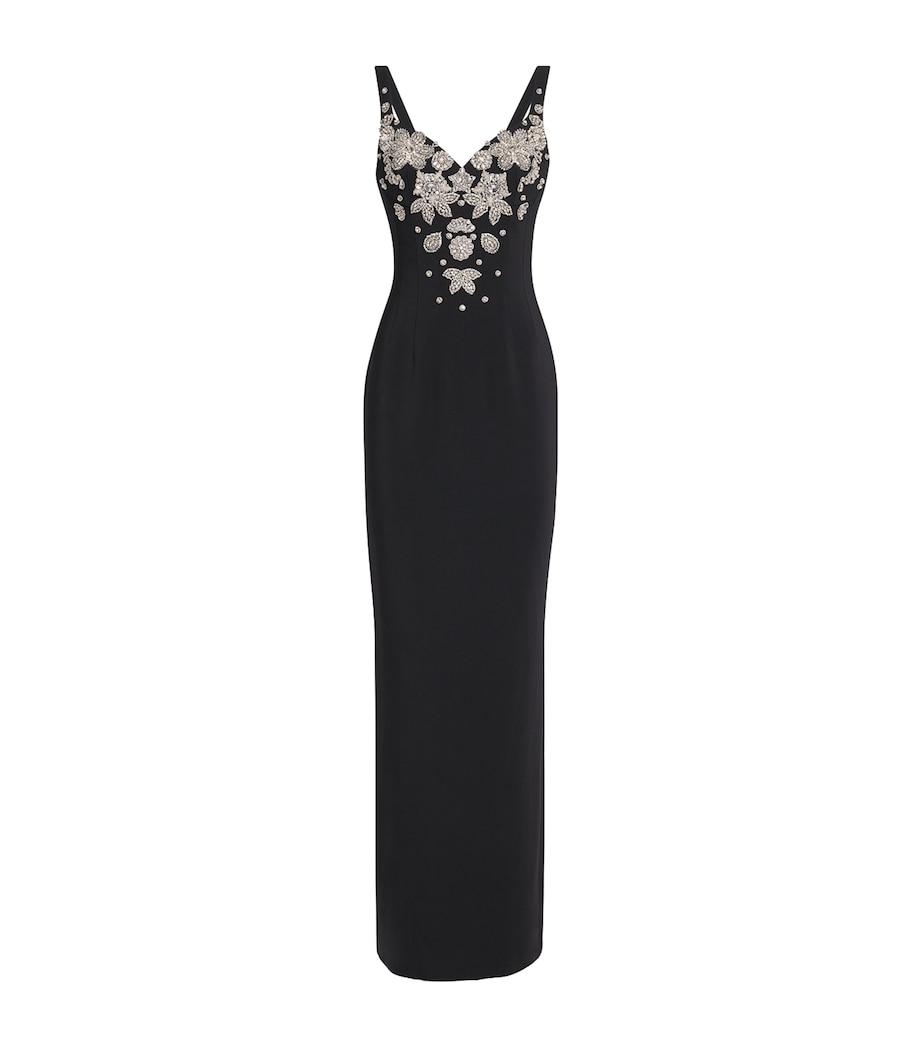 Zuhair Murad Womens Cady Embellished Gown Black/silver Image 1