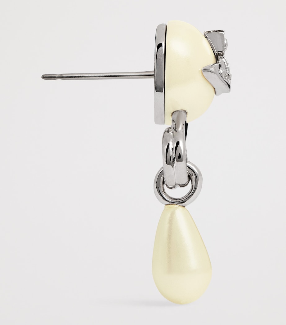 Vivienne Westwood Small Faux Pearl Claude Stud Earrings Platnium/creamrose Image 4