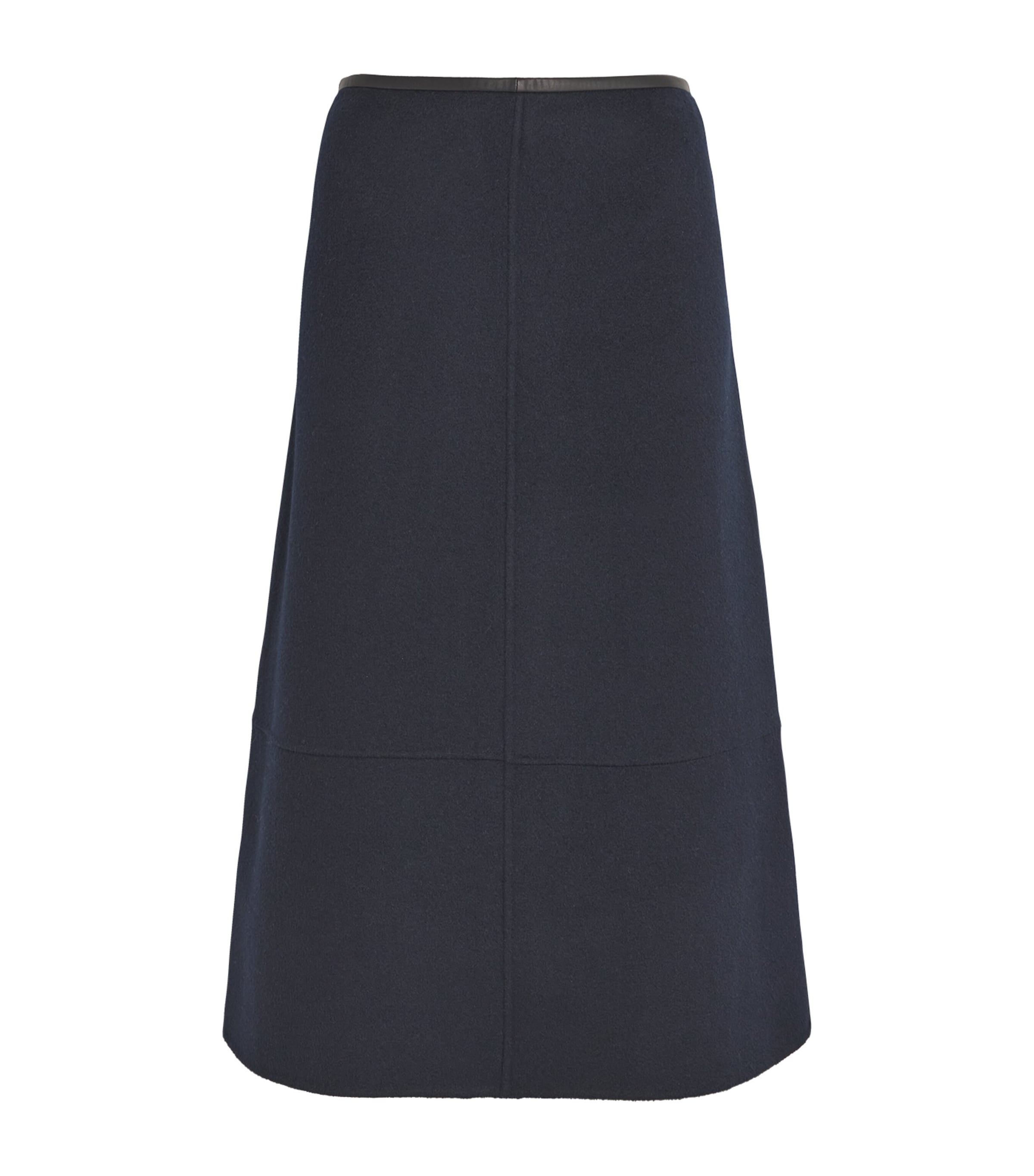 Shop Yves Salomon Wool-cashmere Midi Skirt In Blue