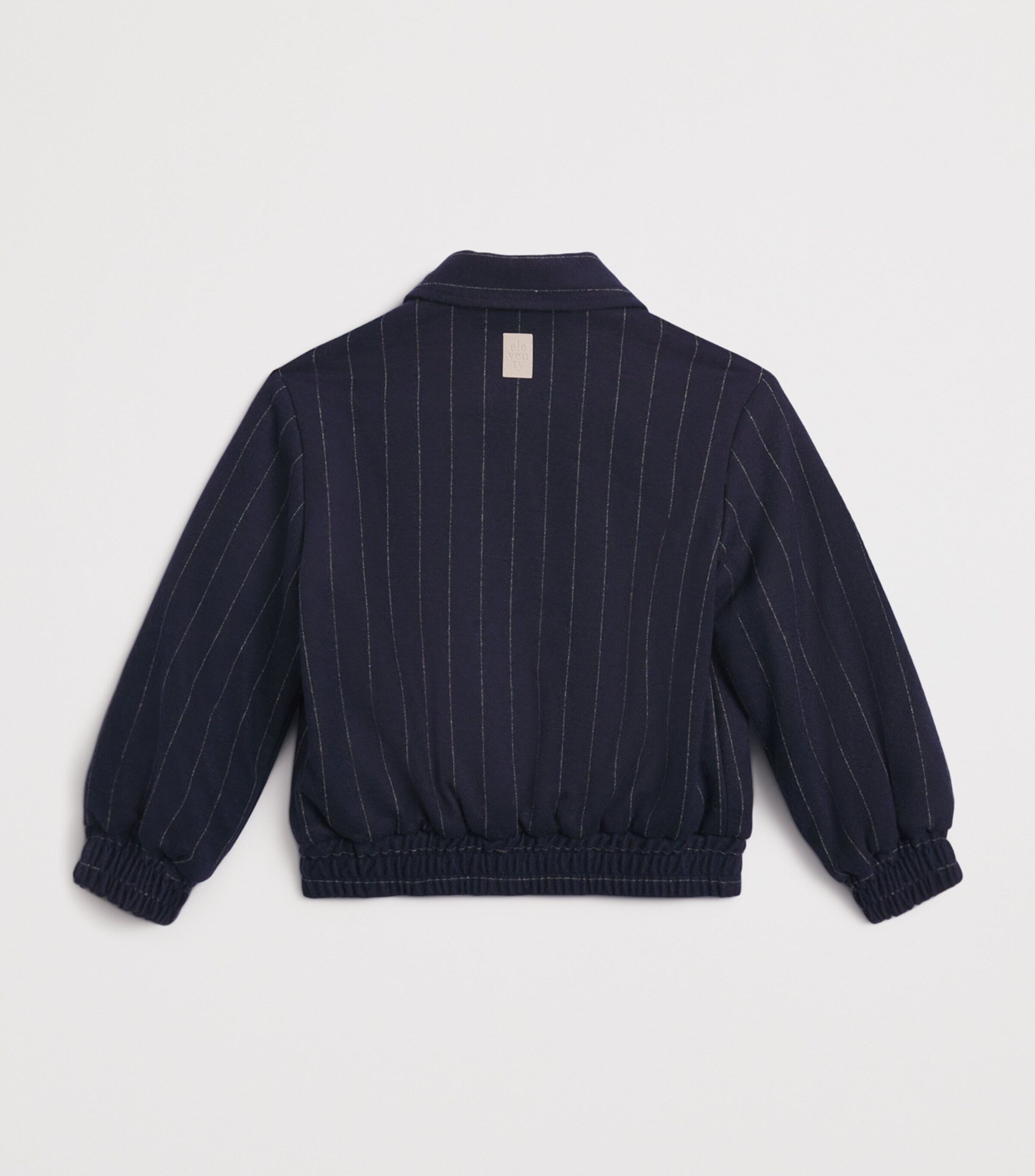 Pinstripe Harrington Bomber Jacket (2-16 Years) 625BGBLU/BEIGE Image 2