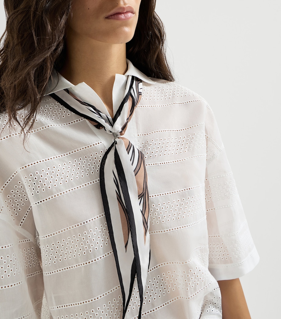 Brunello Cucinelli Silk Leaf-Print Scarf Image 2