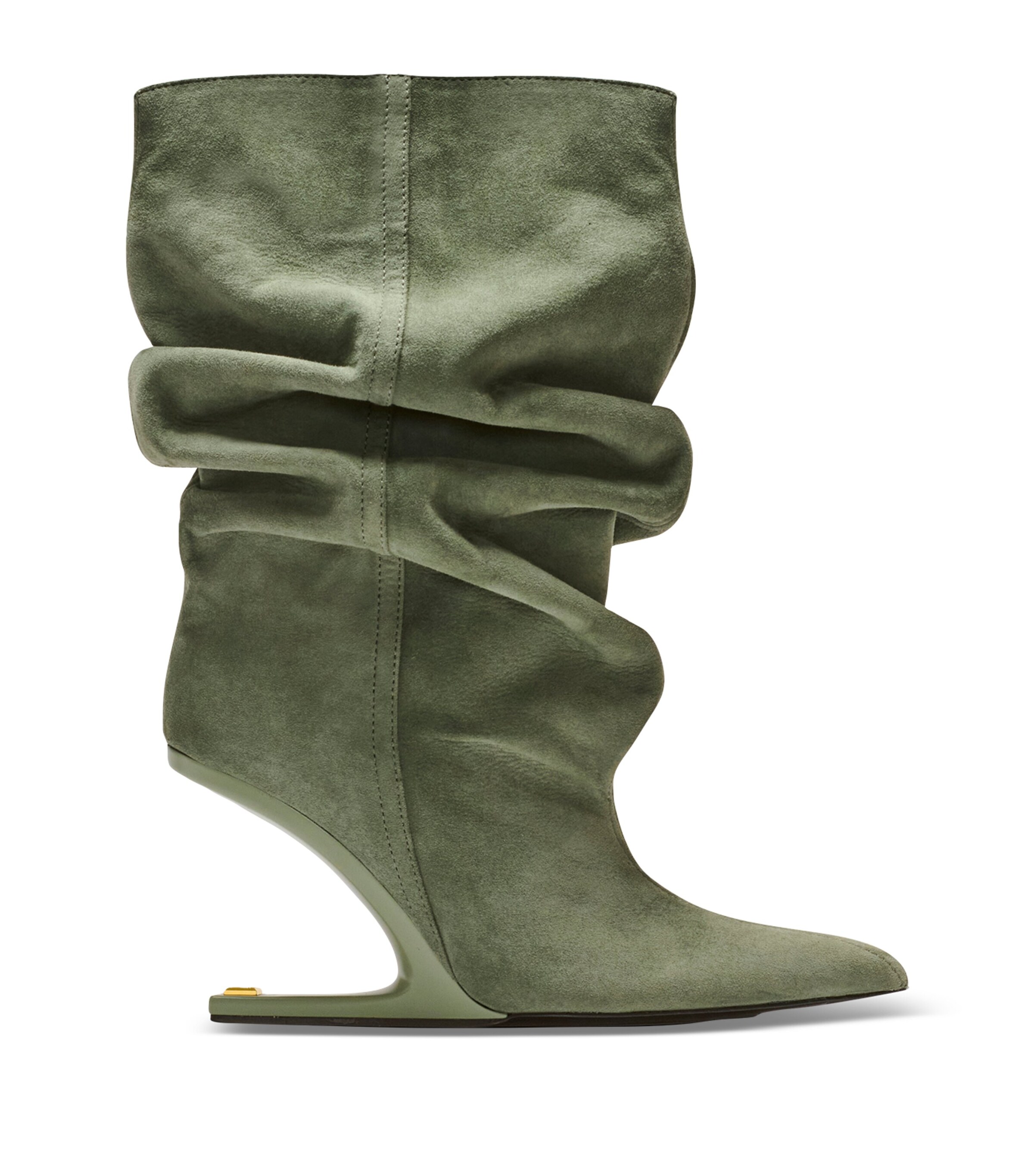 Balmain Suede No Wedge Ankle Boots 95 Faded Green Image 1