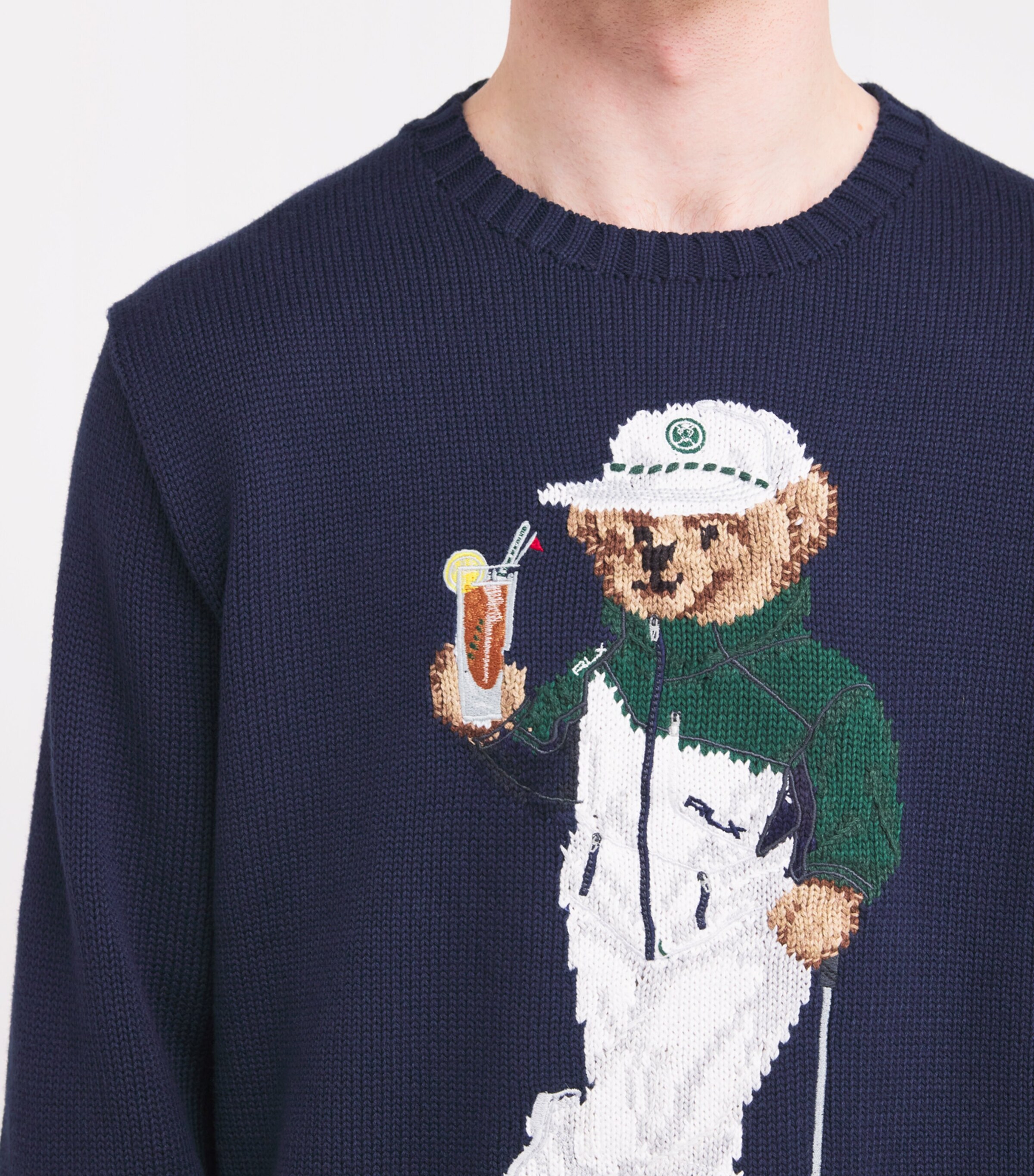 Cotton-Blend Polo Bear Sweater REFINED NAVY Image 6