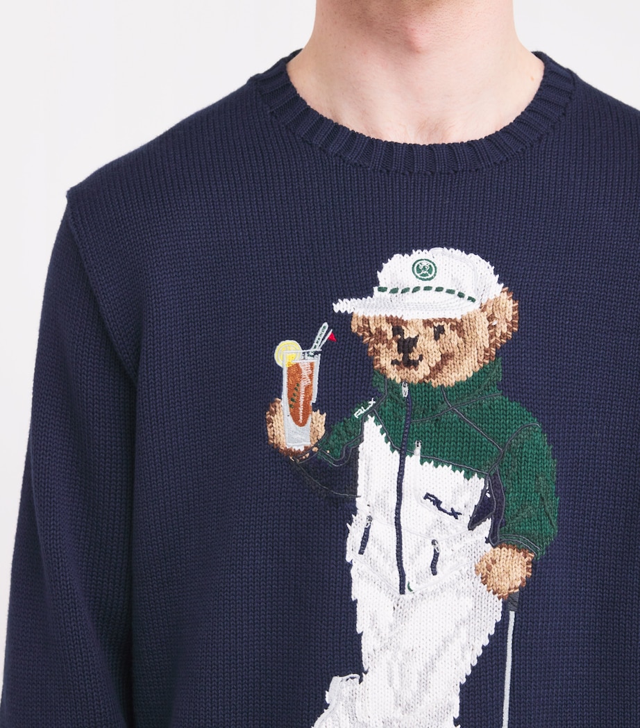 Cotton-Blend Polo Bear Sweater REFINED NAVY Image 6