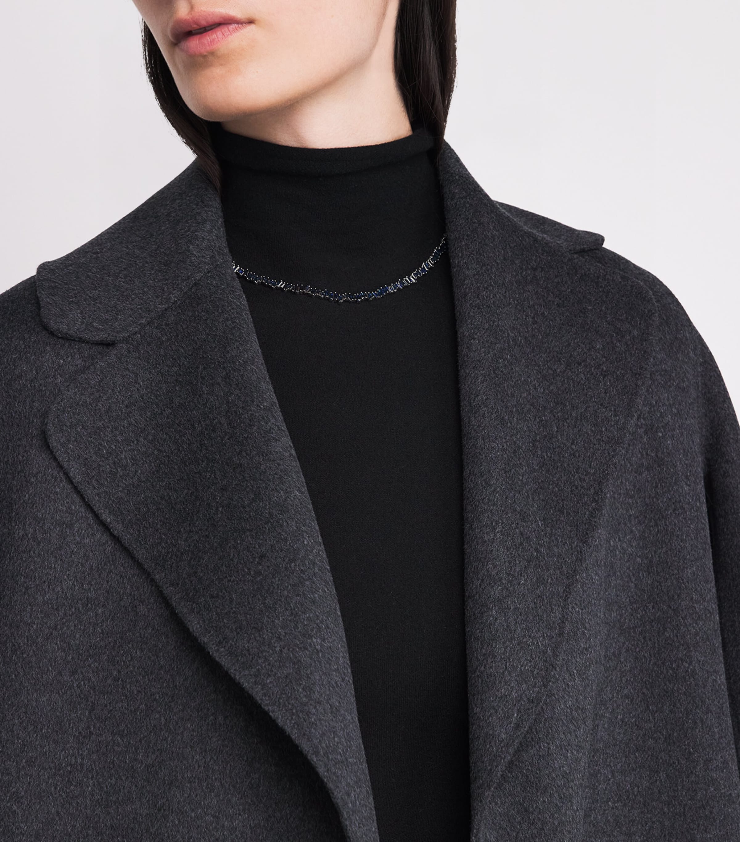 White Gold and Sapphire Tennis Necklace 18K WG/DB Image 2