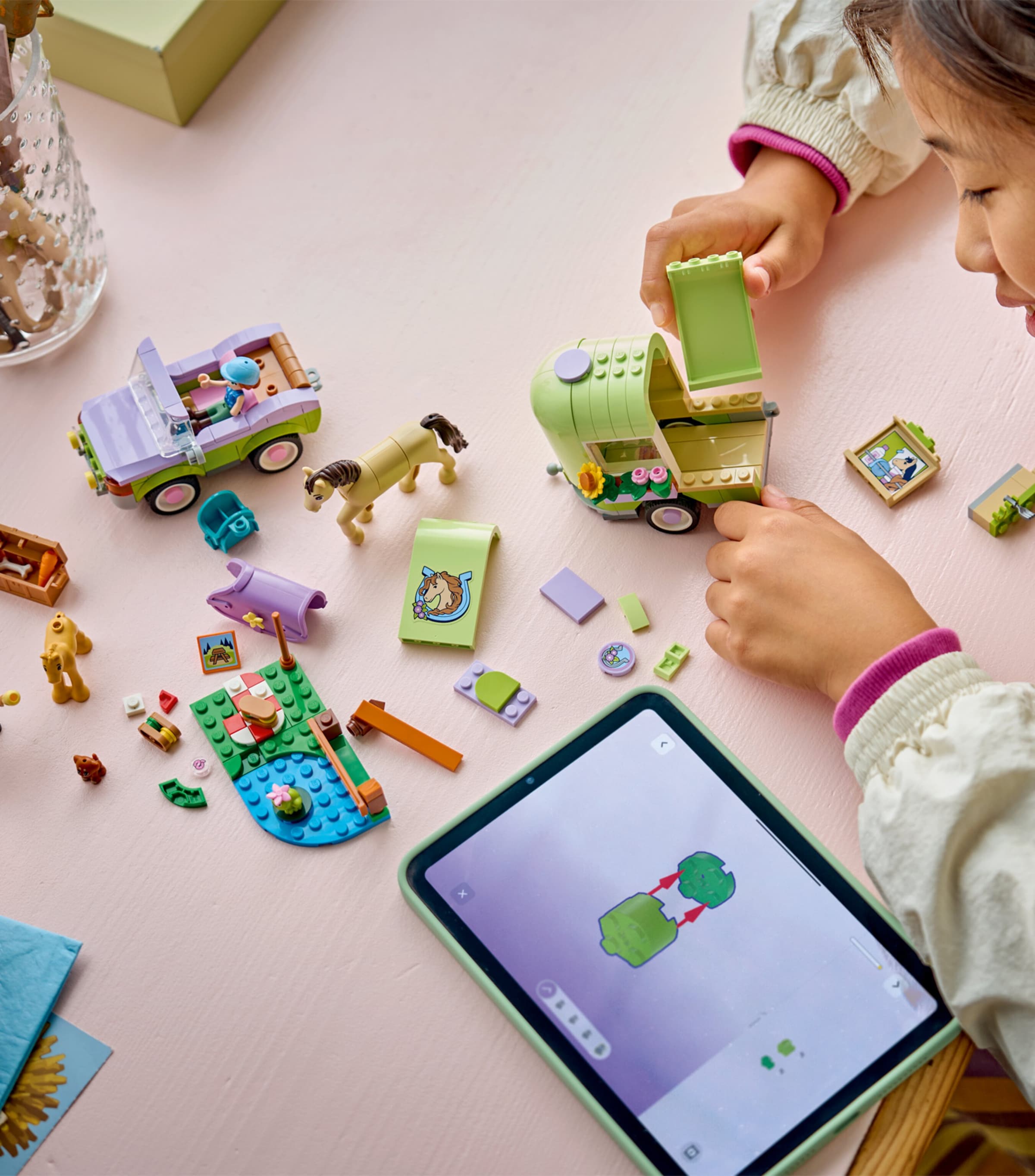 LEGO Friends Horse & Baby Foal Trailer Toy Set 42695 MULTI Image 4