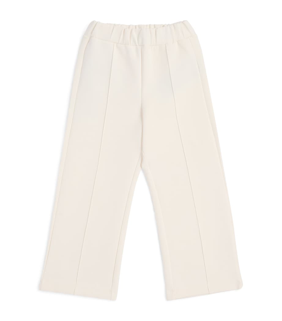 Balmain Kids Cotton Sweatpants (6-14 Years) Ivory/black Image 1