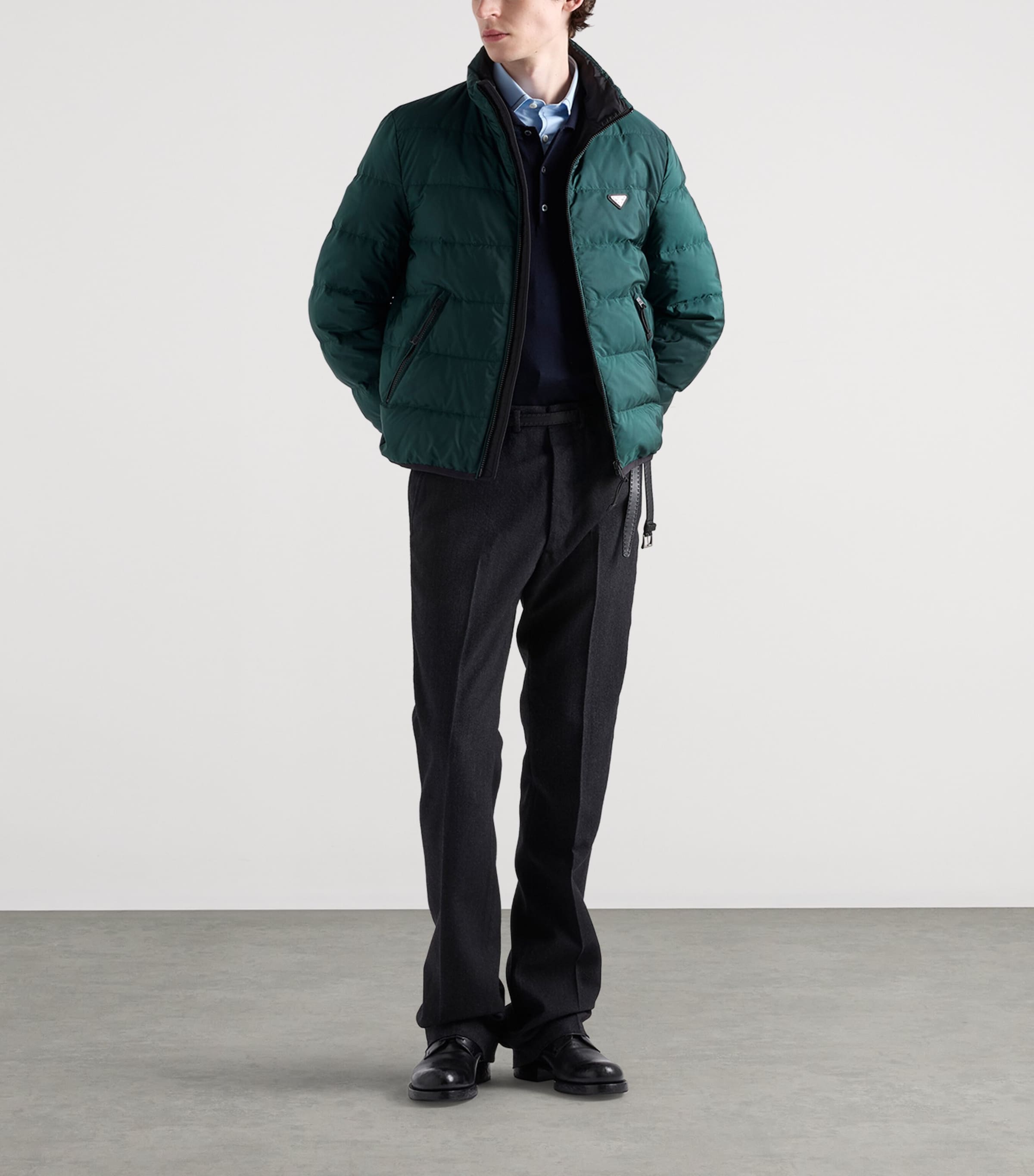 Prada Mens Re-Nylon Puffer Jacket Green Image 2
