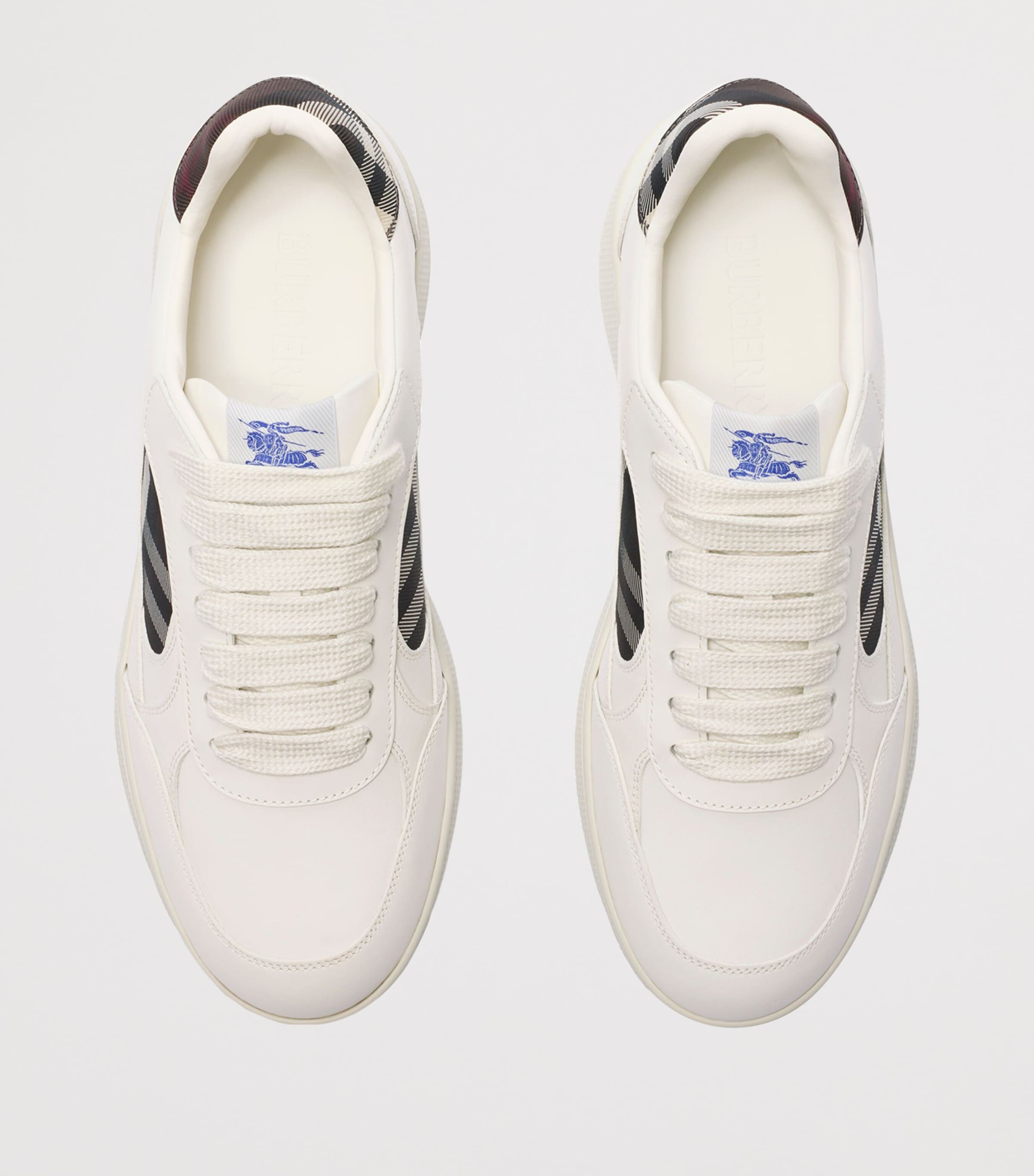 Leather Check Terrace Sneakers COTTON/MAHOGANY IP C Image 2