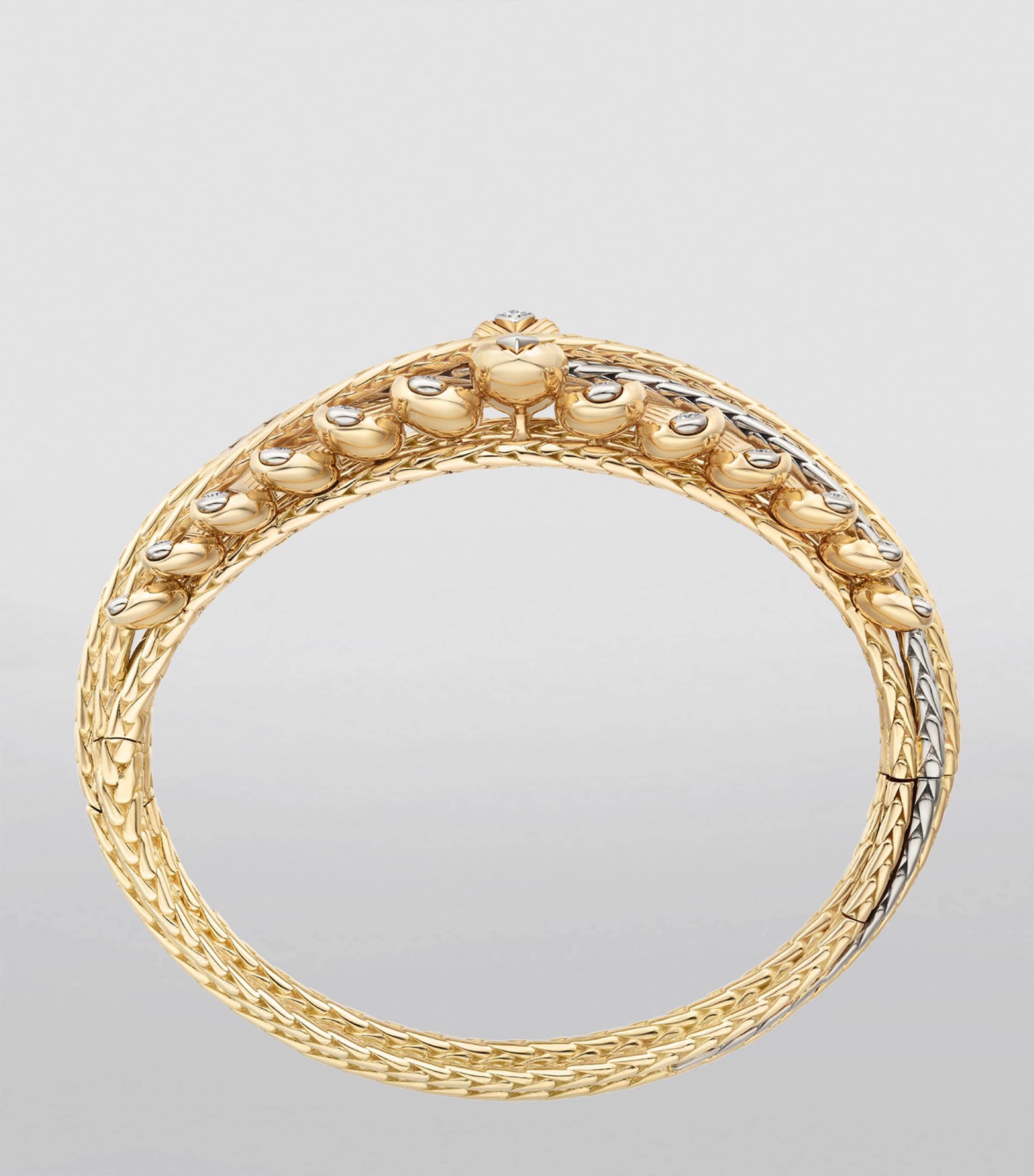 Yellow Gold, White Gold and Diamond Grain de Café Bracelet YELLOW GOLD Image 4