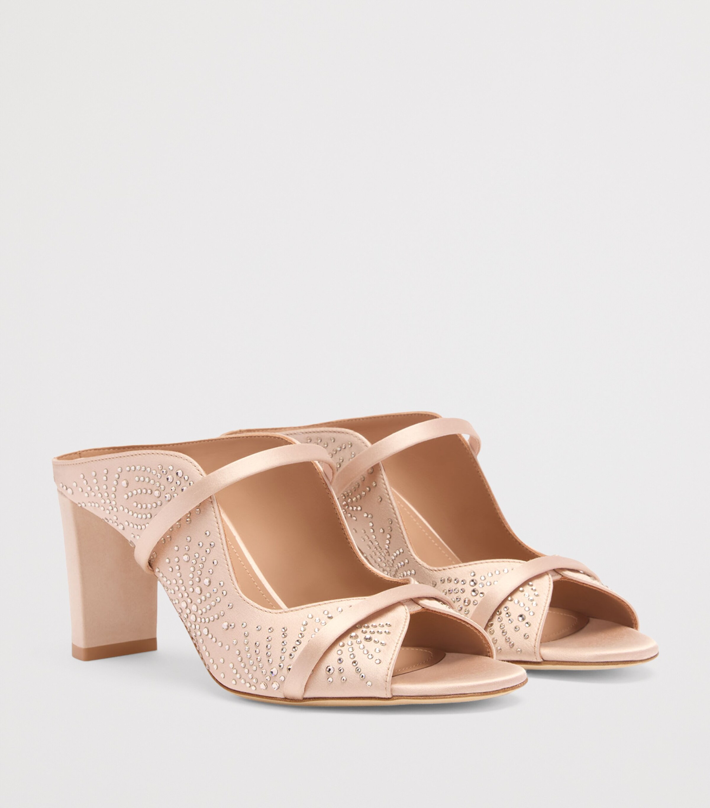 Malone Souliers Satin Norah Heeled Sandals 70 Champagne Image 3