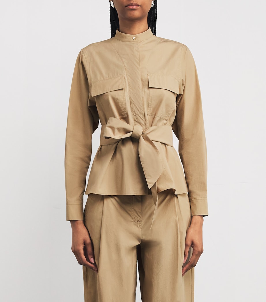 Cotton Poplin Belted Jacket BEIGE Image 3