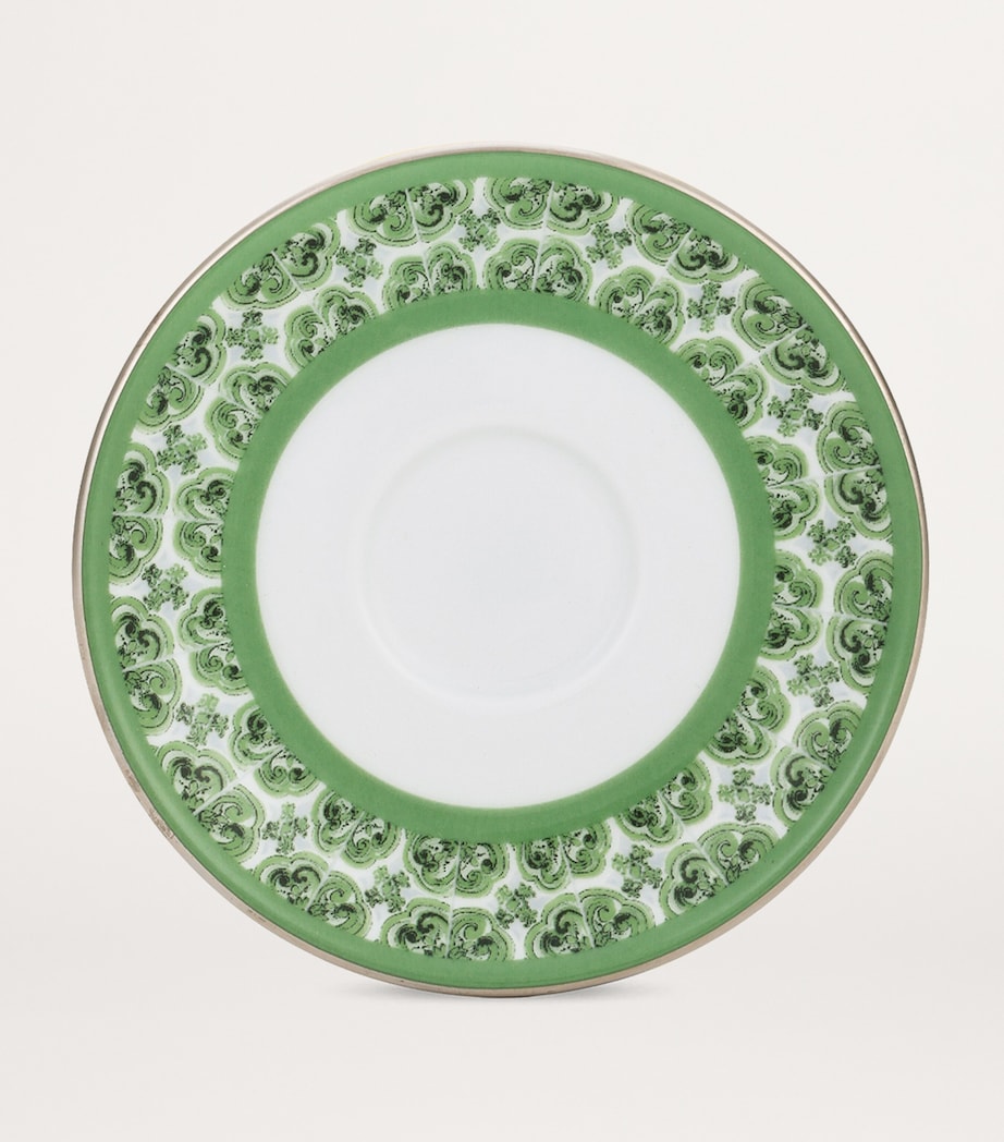 Porcelain Majolica Coffee Cup and Saucer UV001-VERDE MAIOLICA Image 4