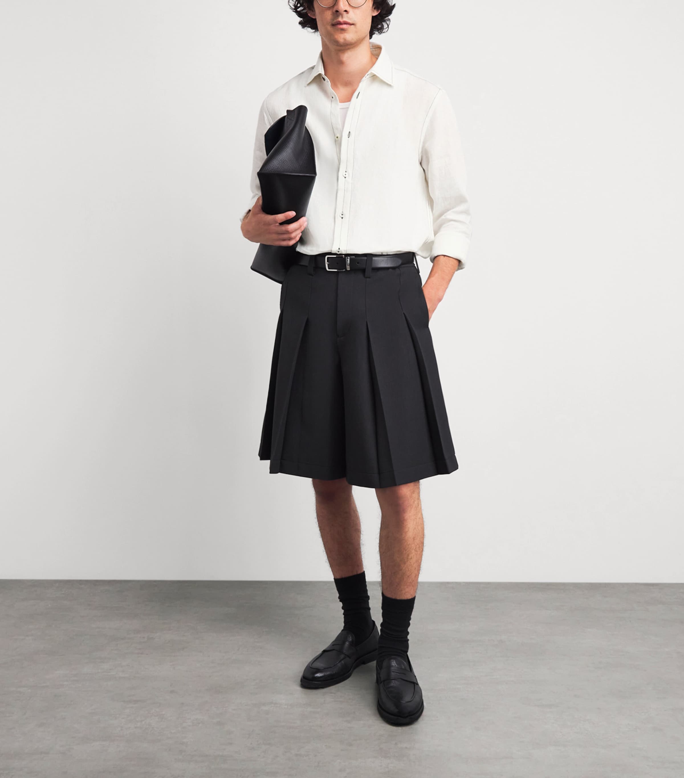 Paul Smith Mens Linen Contrast-Stitch Shirt Image 2