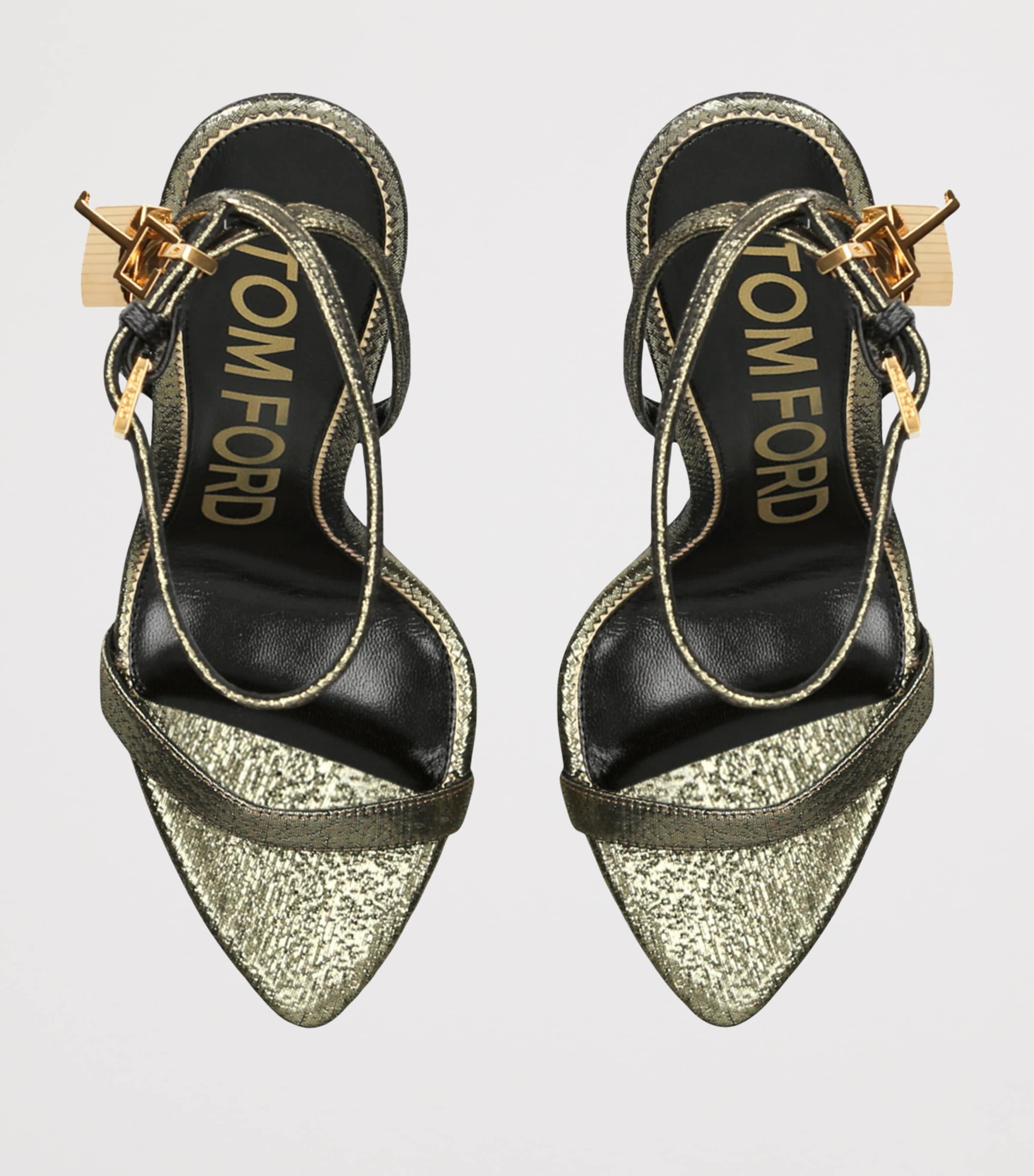 Leather Padlock Sandals 105 GOLD Image 4