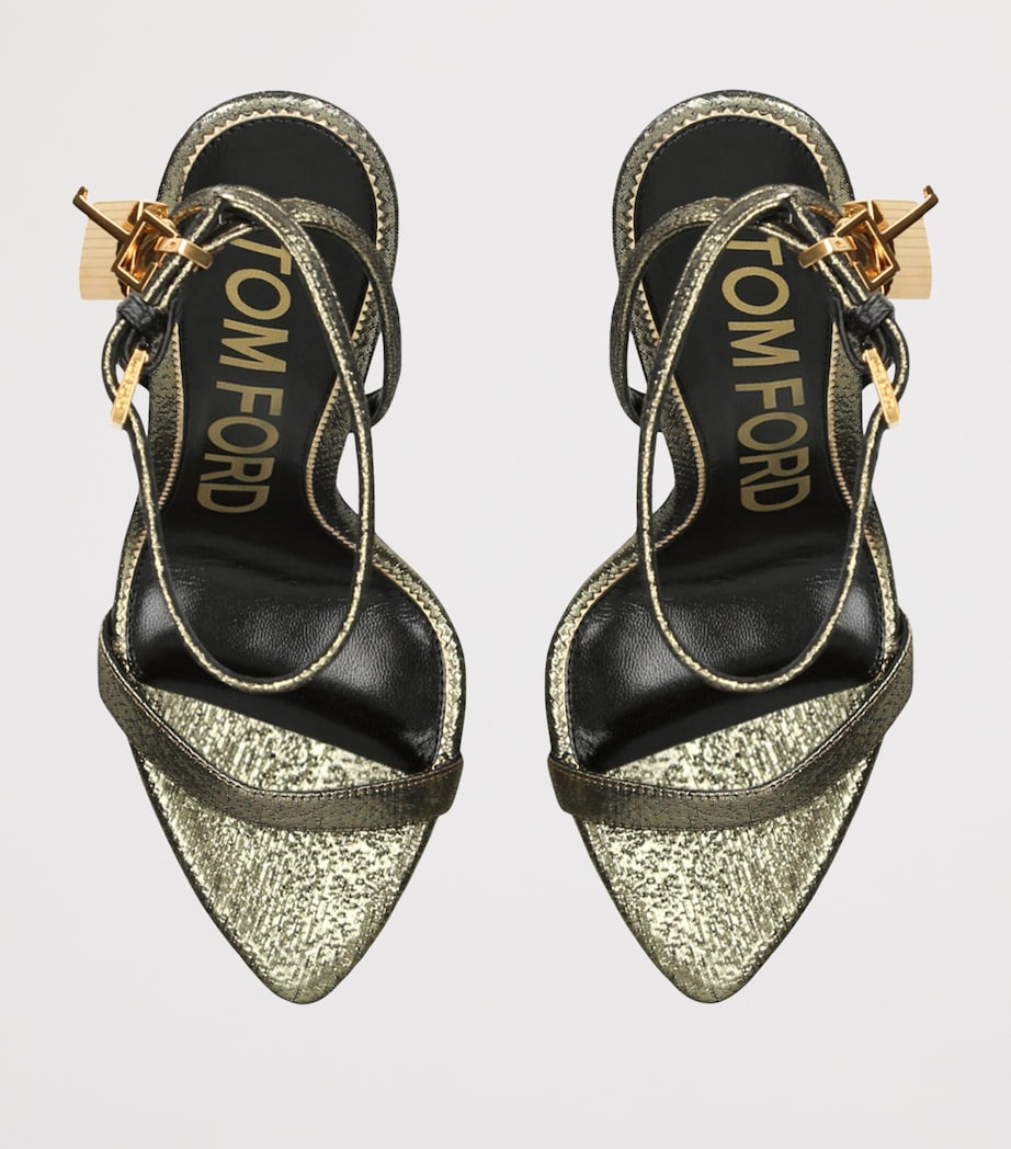Leather Padlock Sandals 105 GOLD Image 4