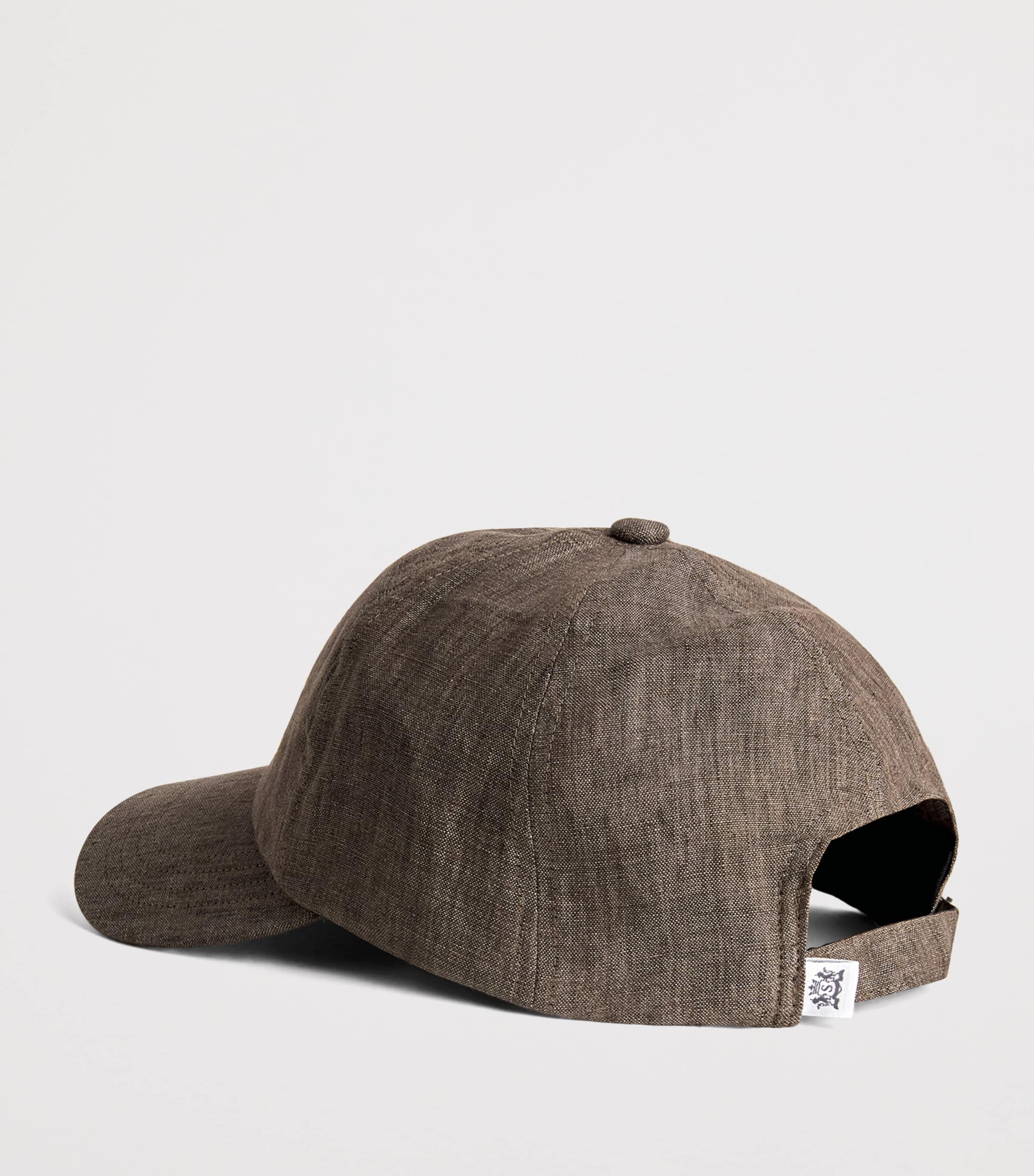 Sunspel Linen Cap Brgw Dark Walnu Image 3