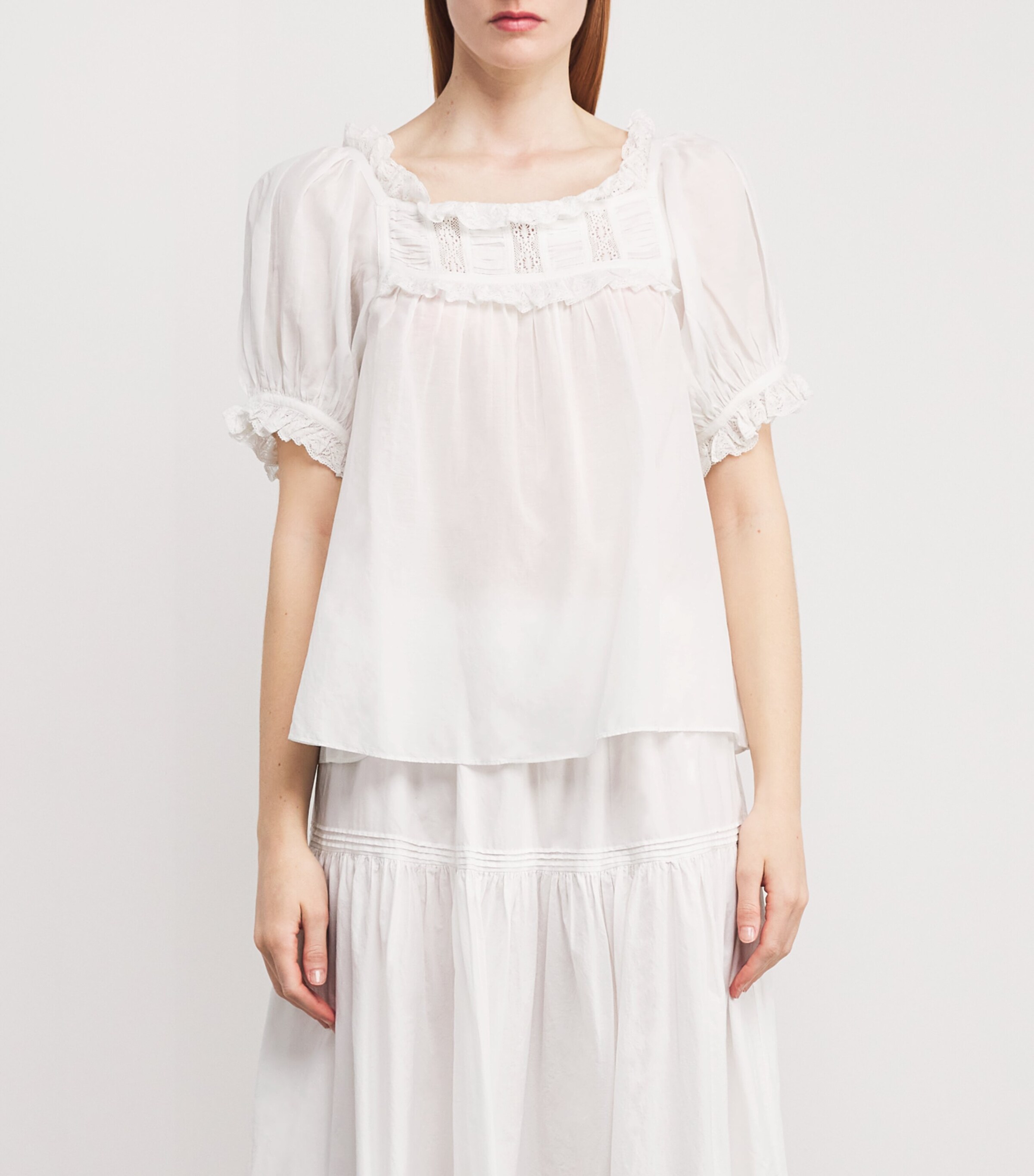 Organic Cotton-Blend Frances Blouse SALT LACE Image 3