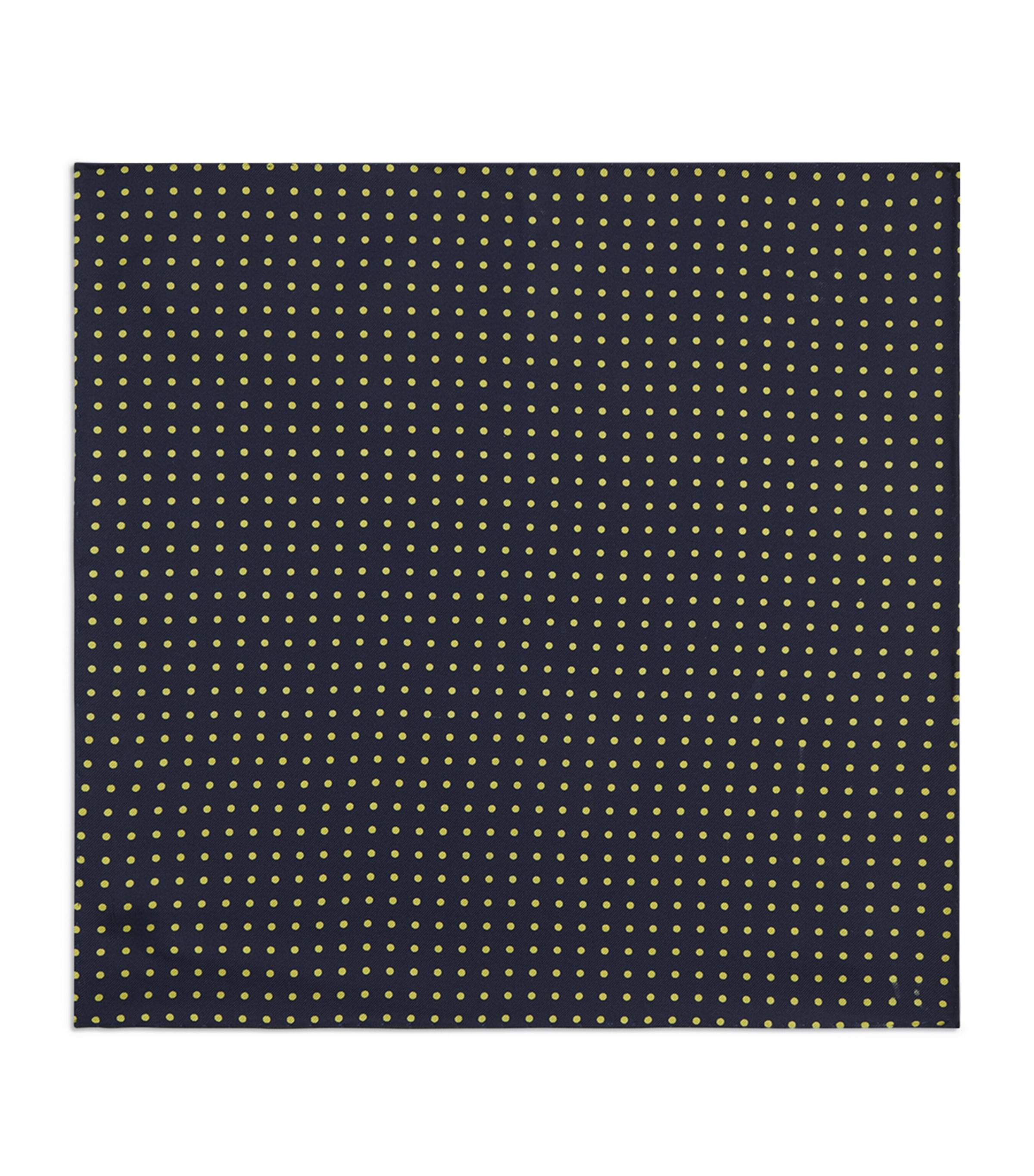 Mulberry Silk Polka Dot Pocket Square 428SPRING NAVY Image 1