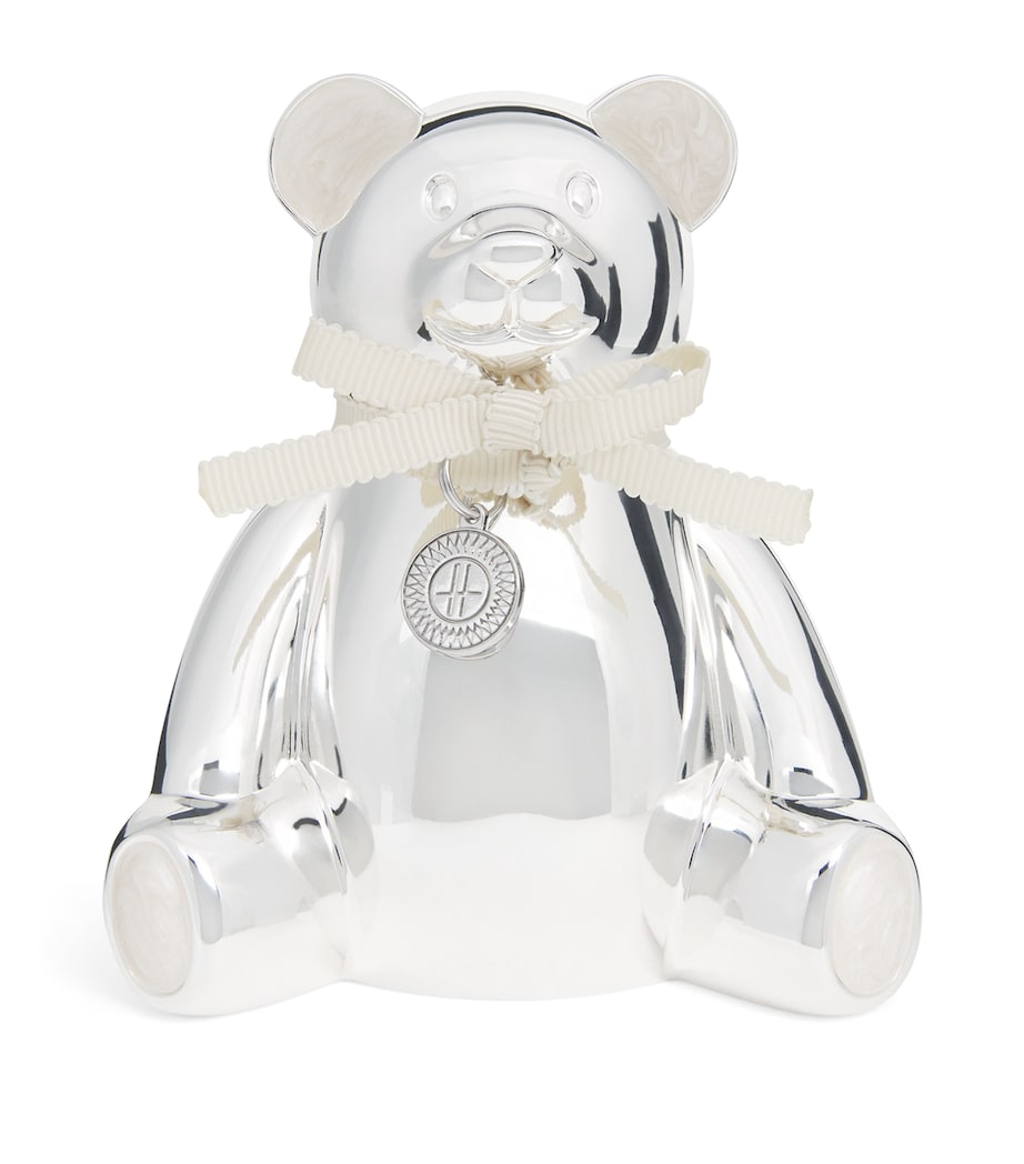Harrods Silver-Plated Bear Money Box Silver Image 1