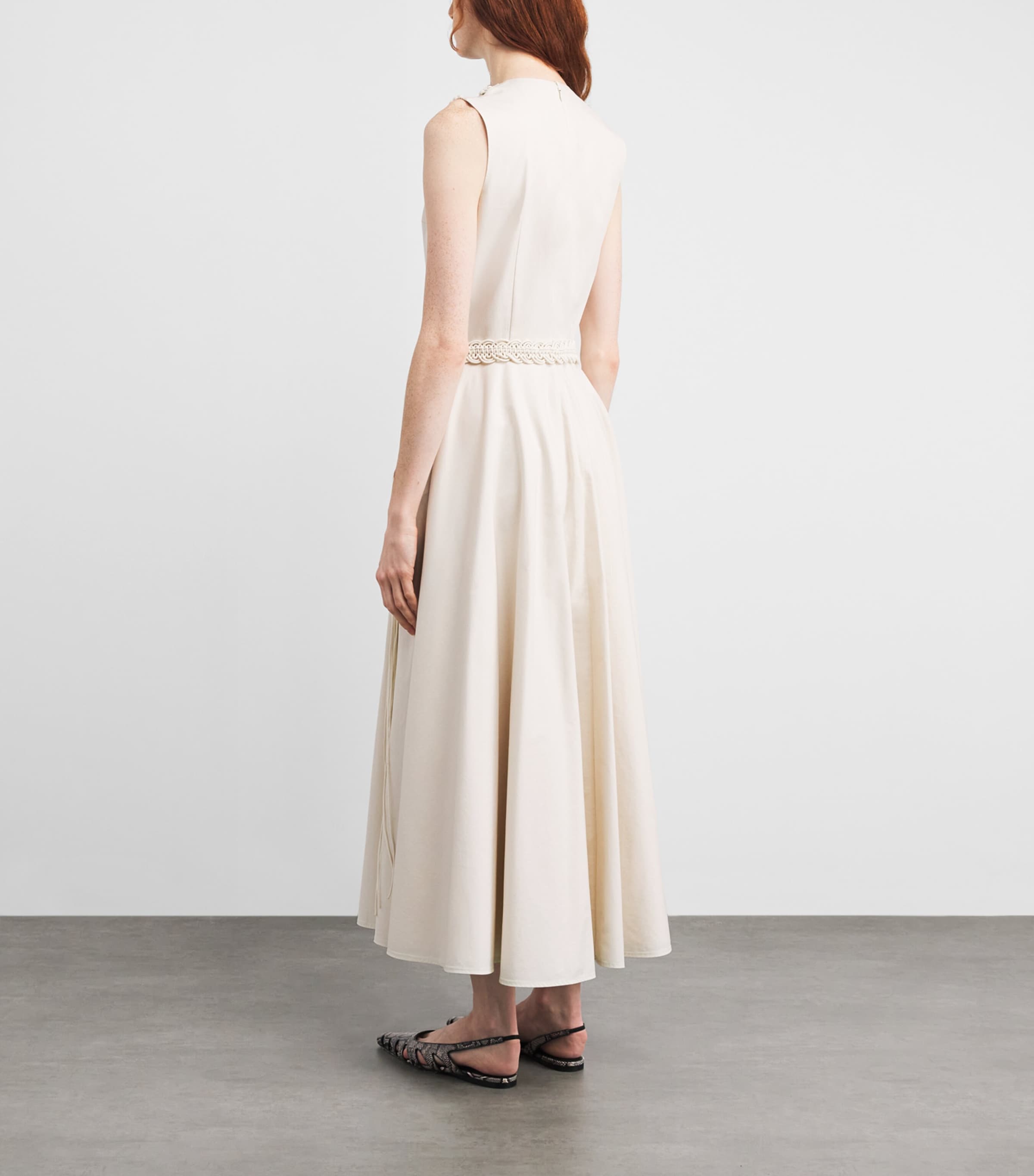 Cotton Helin Midi Dress DUSTY WHITE Image 3