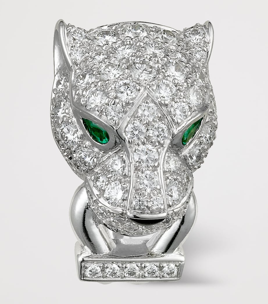 Cartier White Gold, Diamond, Emerald and Onyx Panthère de Cartier Earrings White Gold Image 4