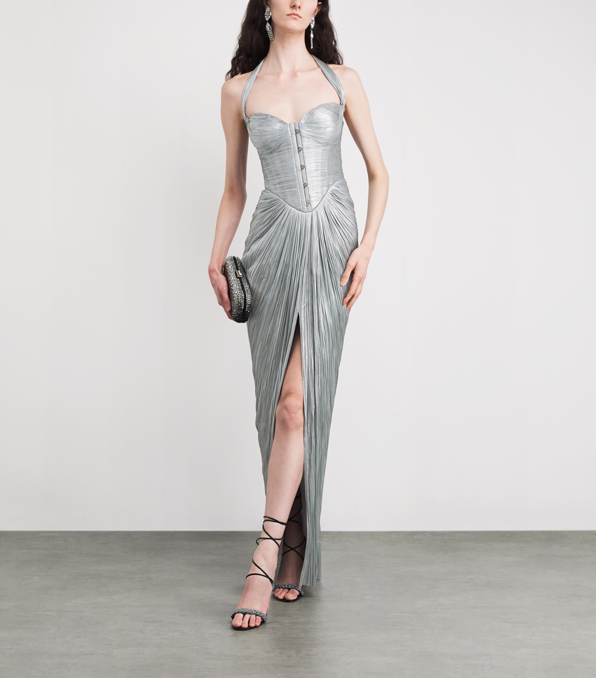 Silk Pleated Susie Gown ICE BLUE Image 2