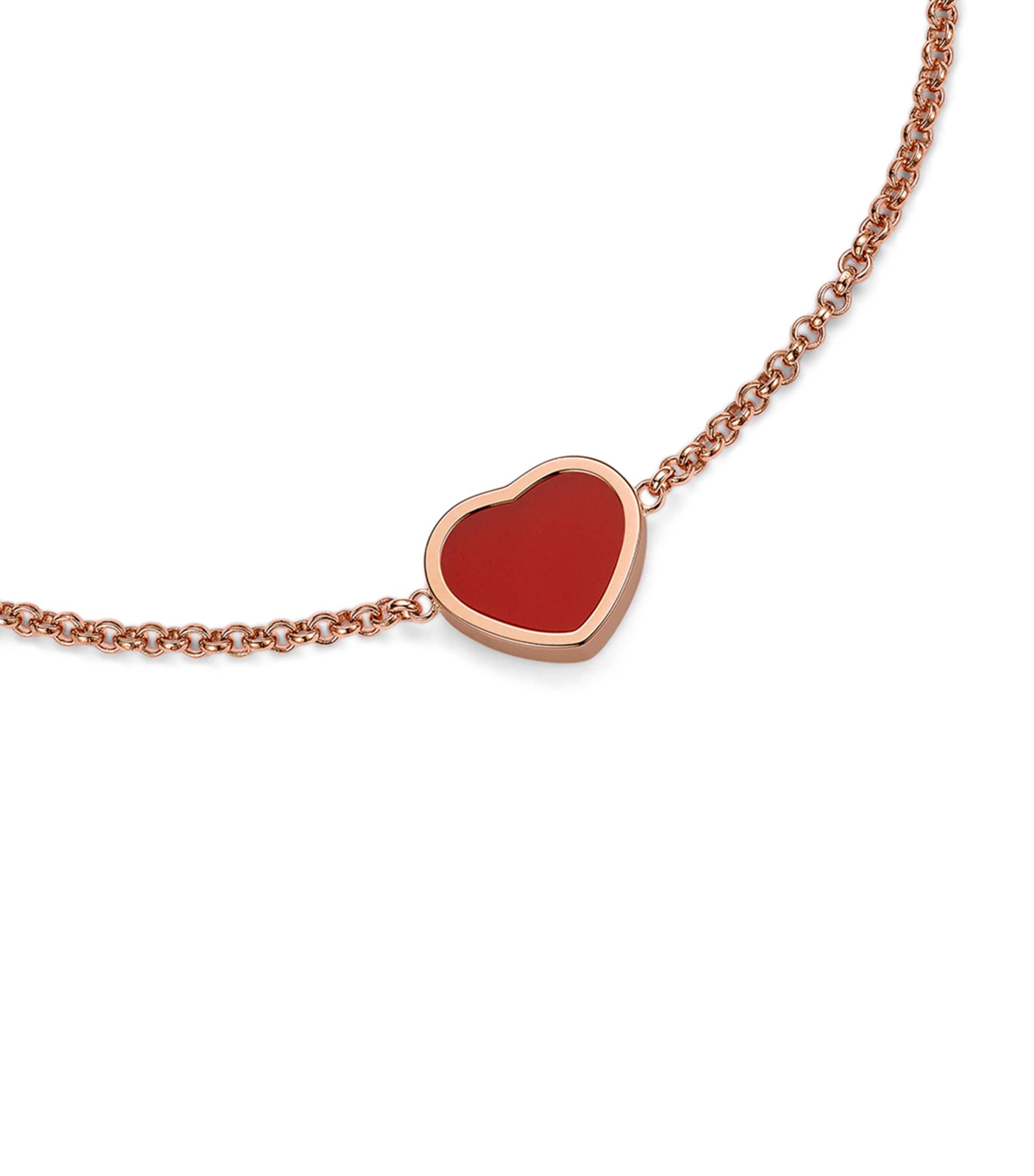 Rose Gold and Carnelian My Happy Hearts Bracelet 18K ROSE GOLD Image 2