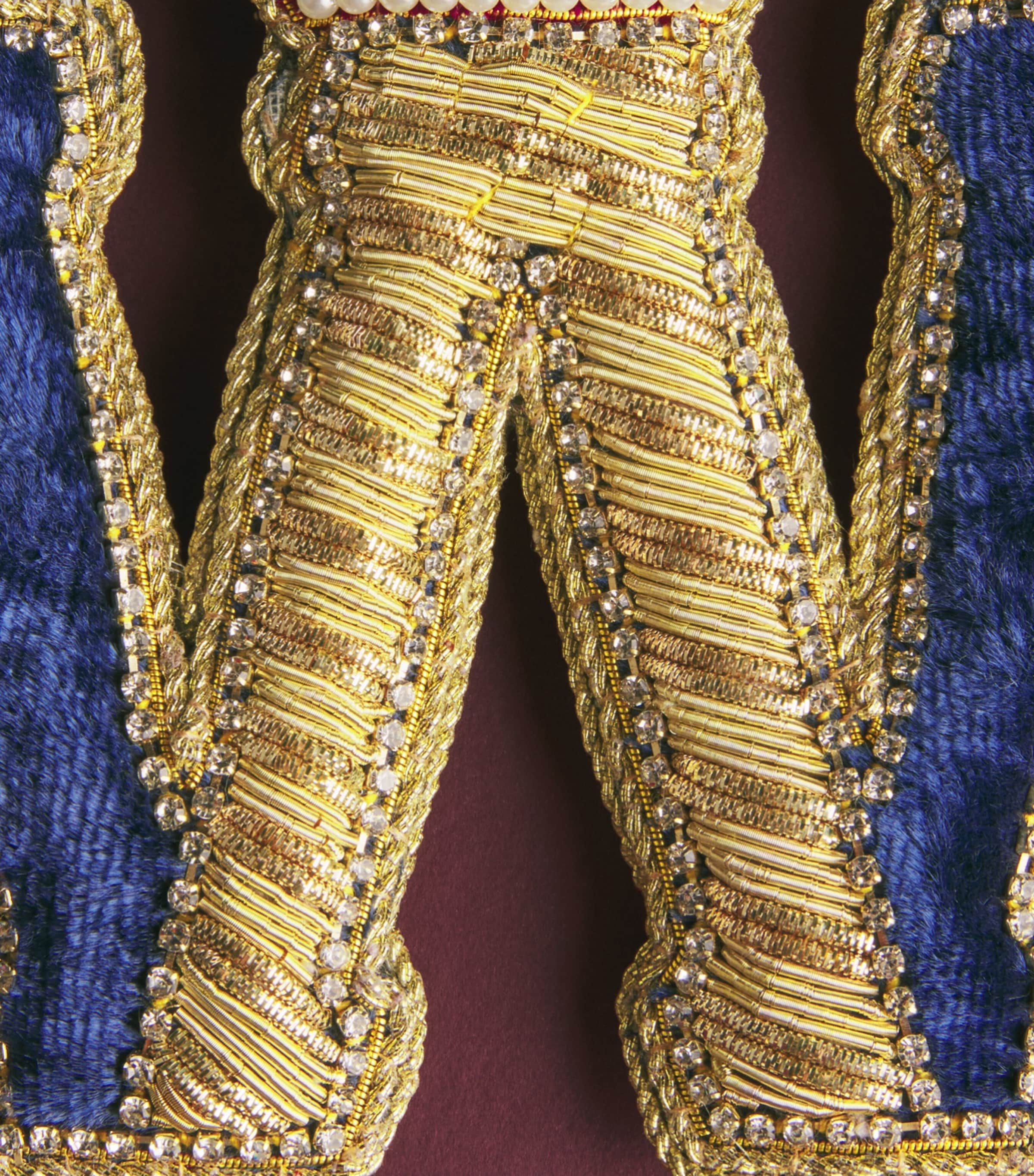 Tinker Tailor Letter W Tree Decoration Navy, Gold & Wine Image 2