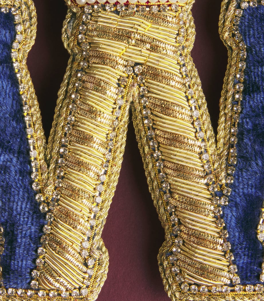 Tinker Tailor Letter W Tree Decoration Navy, Gold & Wine Image 2