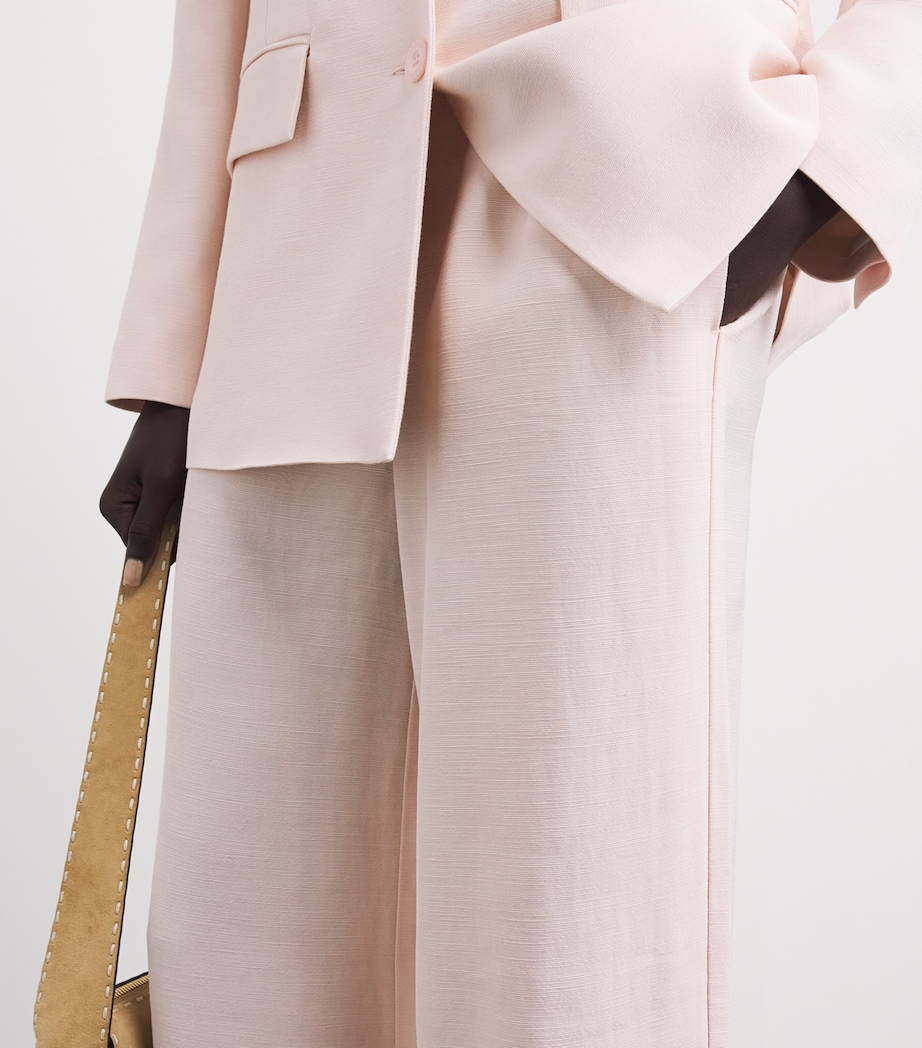 Claudie Pierlot Womens Wide-Leg Trousers Pale Pink Image 3