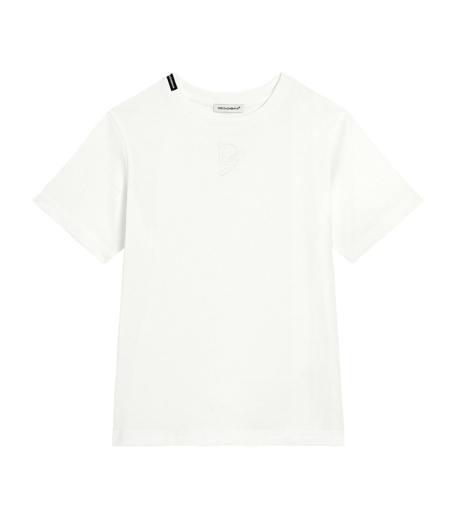 Cotton Embroidered T-Shirt (8-12+ Years) W0111-WHITE Image 1