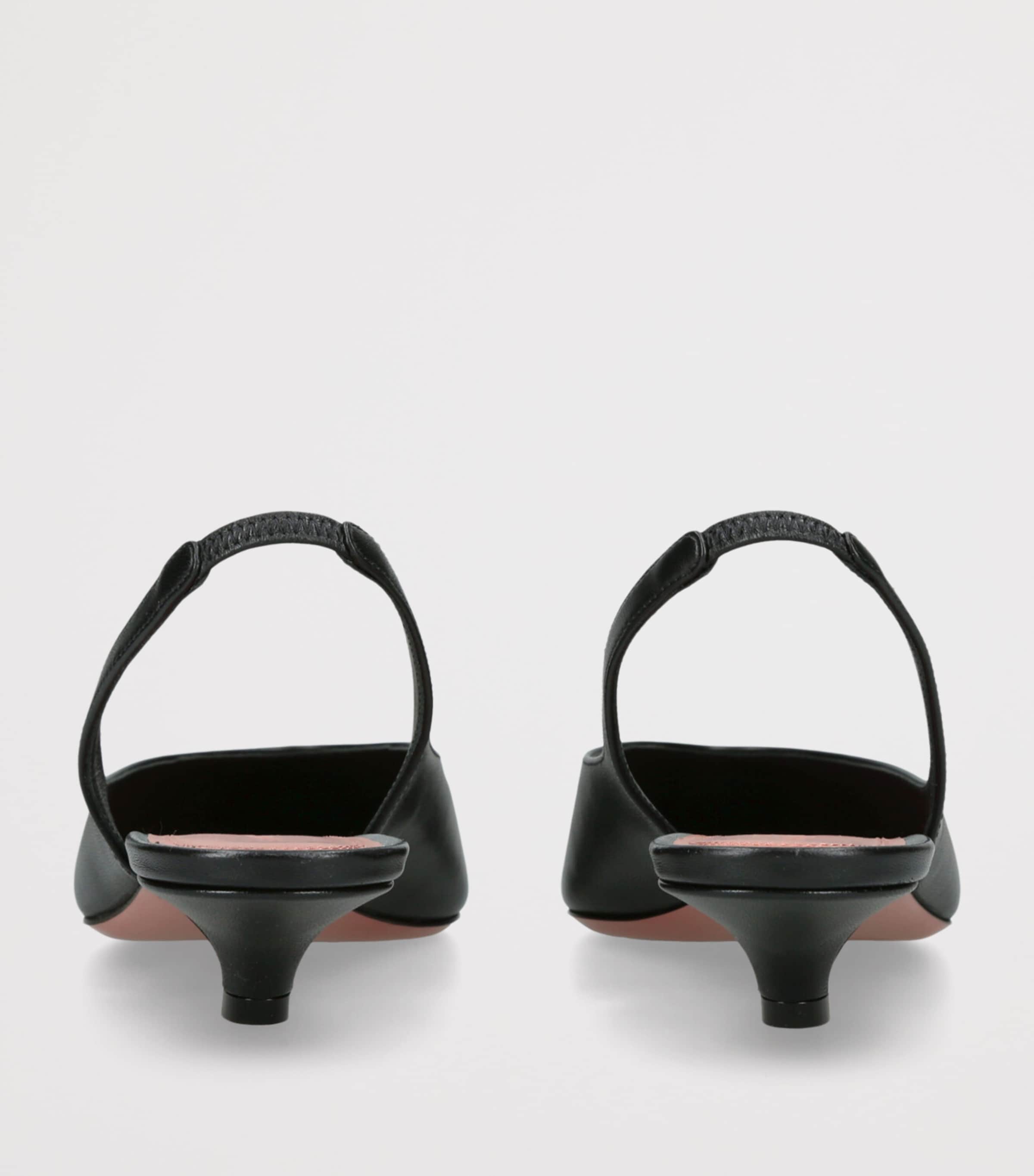 Leather Jamie Slingback Pumps 25 BLACK Image 2