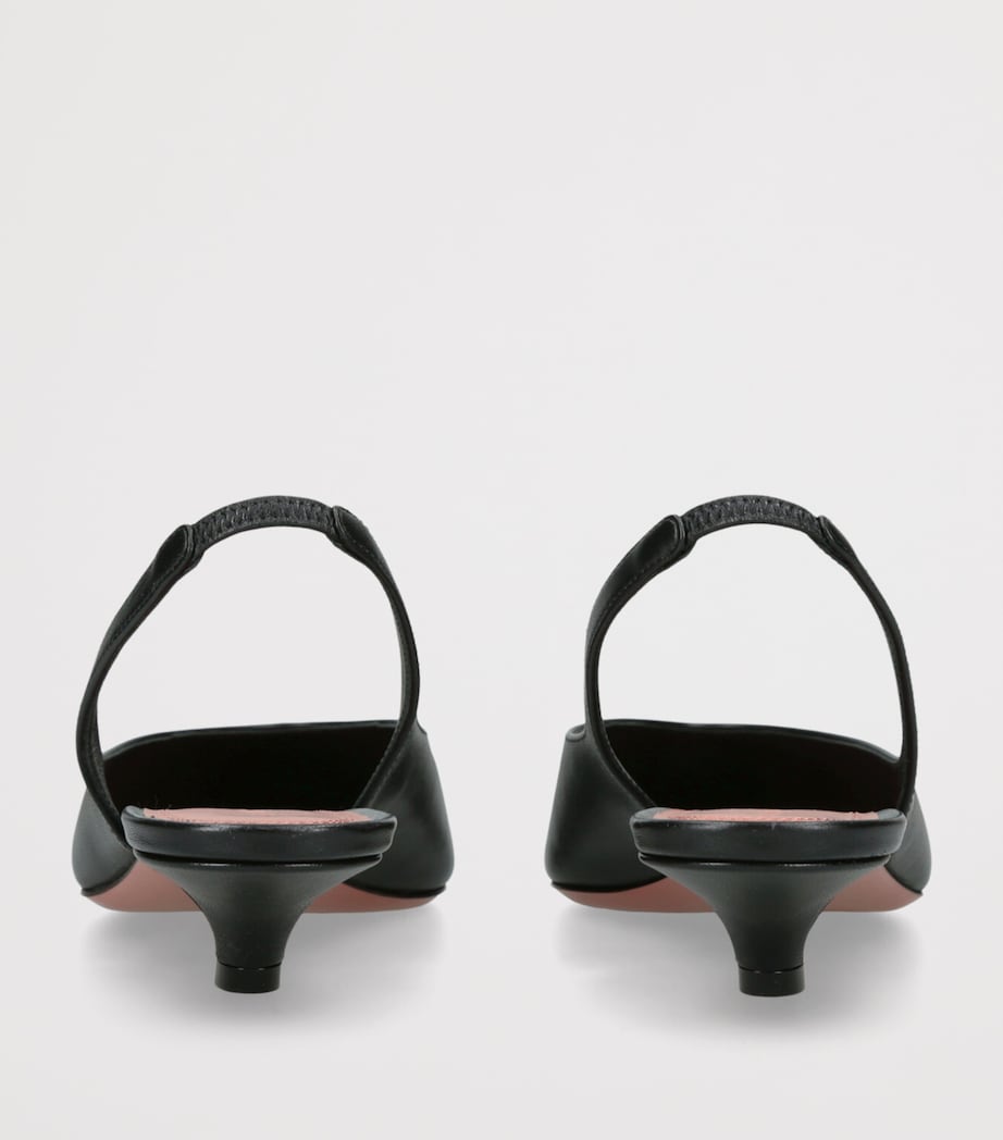 Leather Jamie Slingback Pumps 25 BLACK Image 2