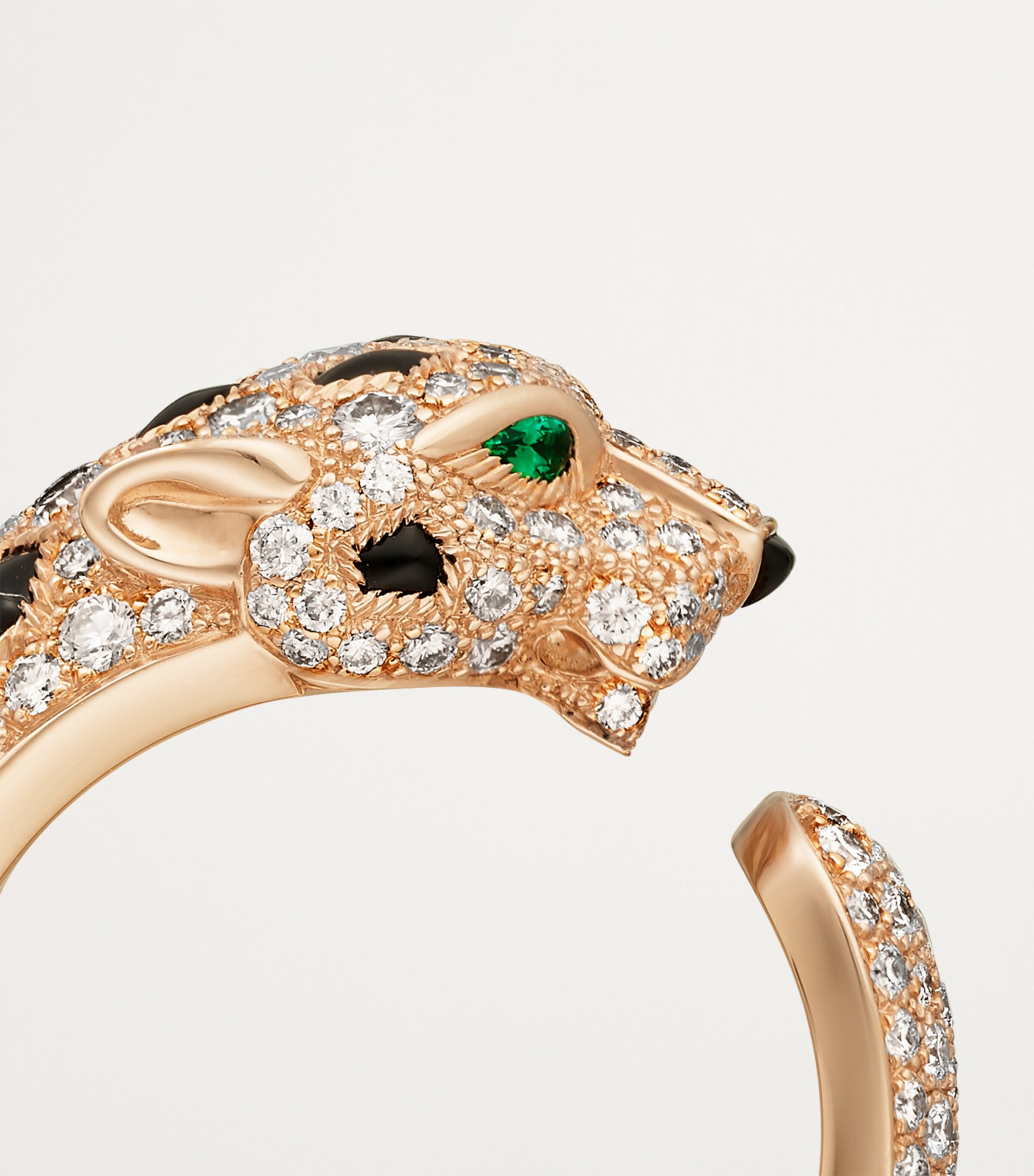 Rose Gold, Diamond, Emerald and Onyx Panthère de Cartier Ring ROSE GOLD Image 6