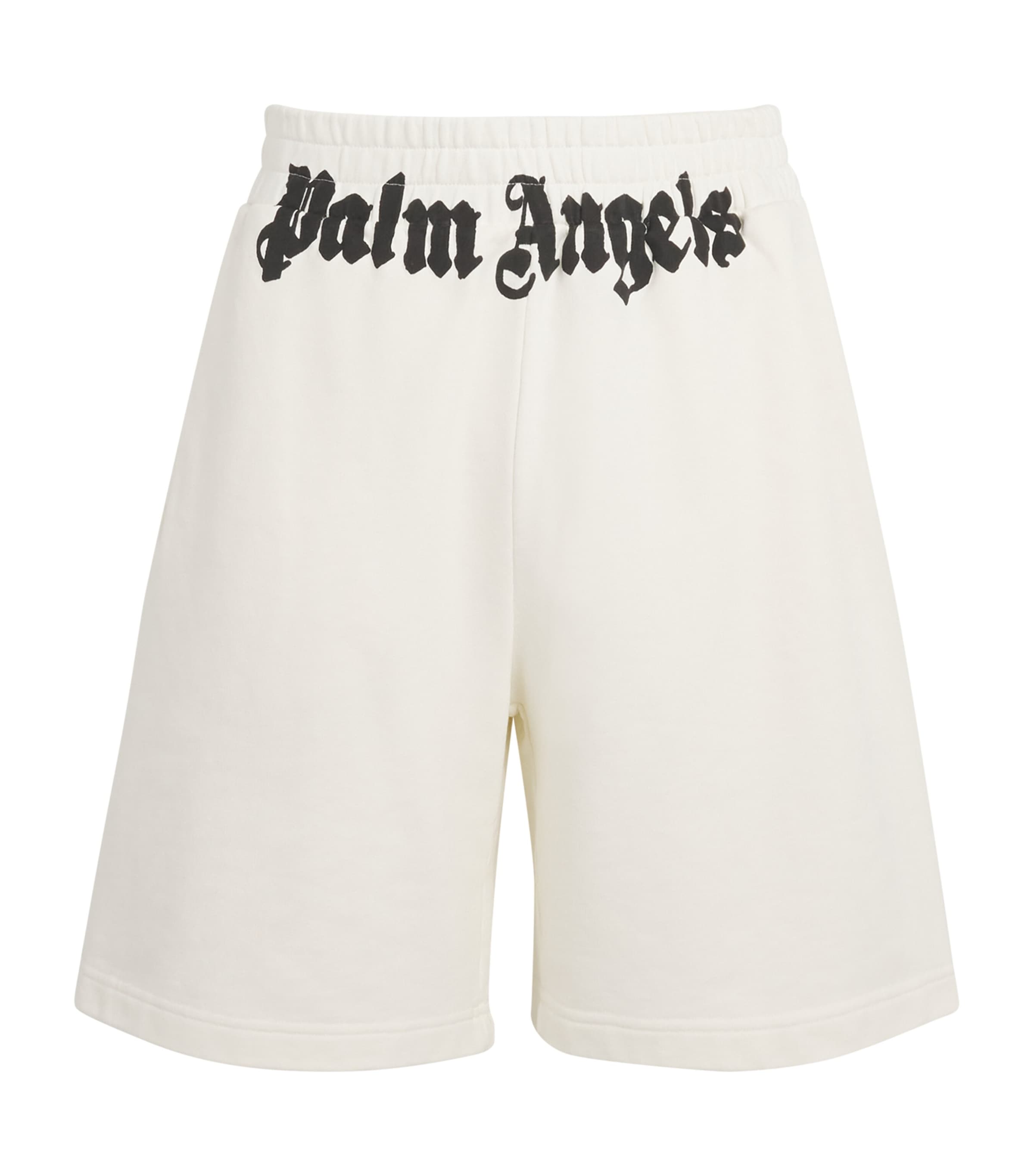 Shop Palm Angels Cotton Logo Sweatshorts In Black