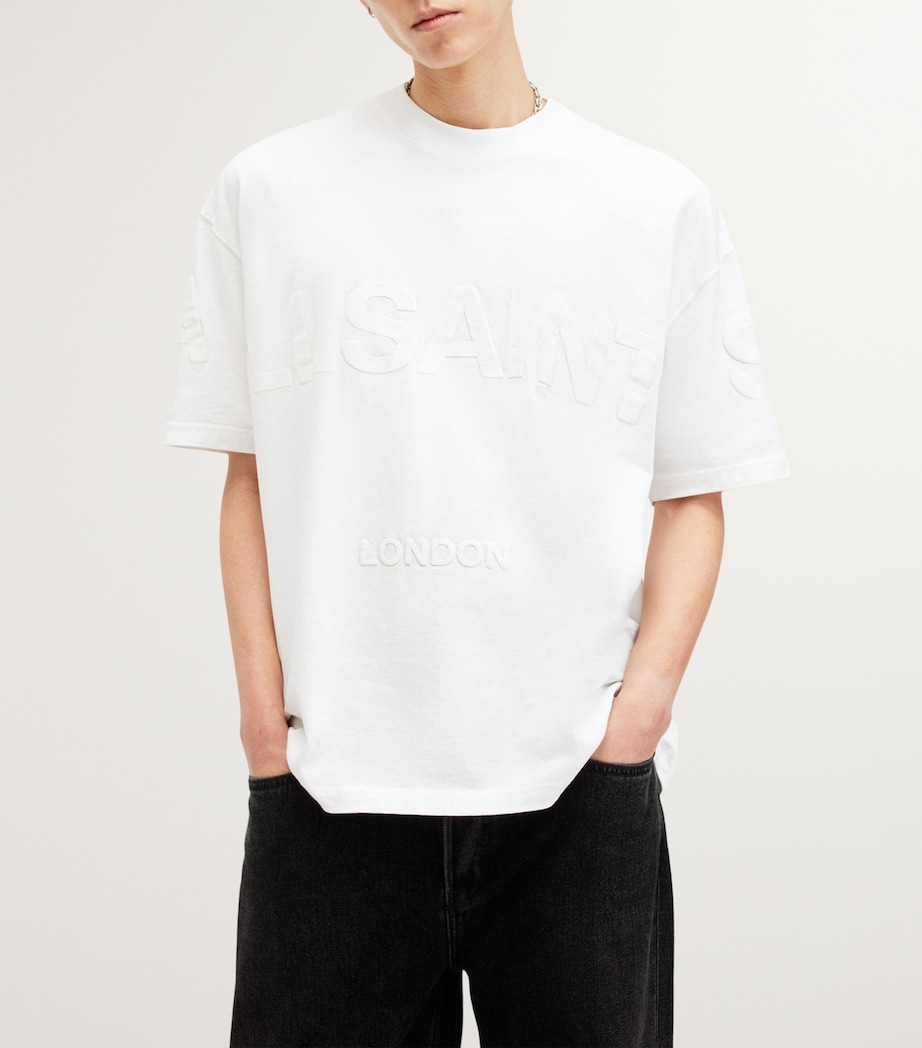 AllSaints Mens Cotton Biggy Logo T-Shirt Optic White Image 4