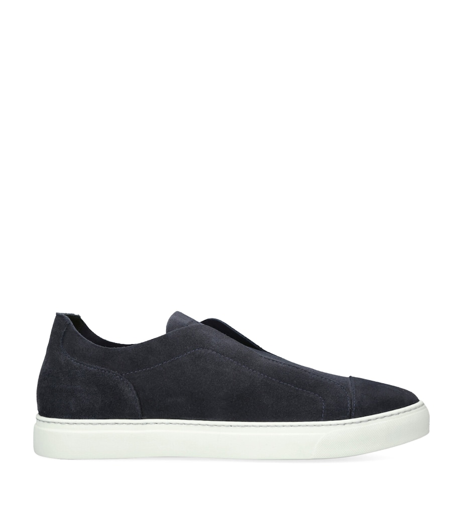 Suede Aaron U Slip-On Sneakers NAVY Image 1