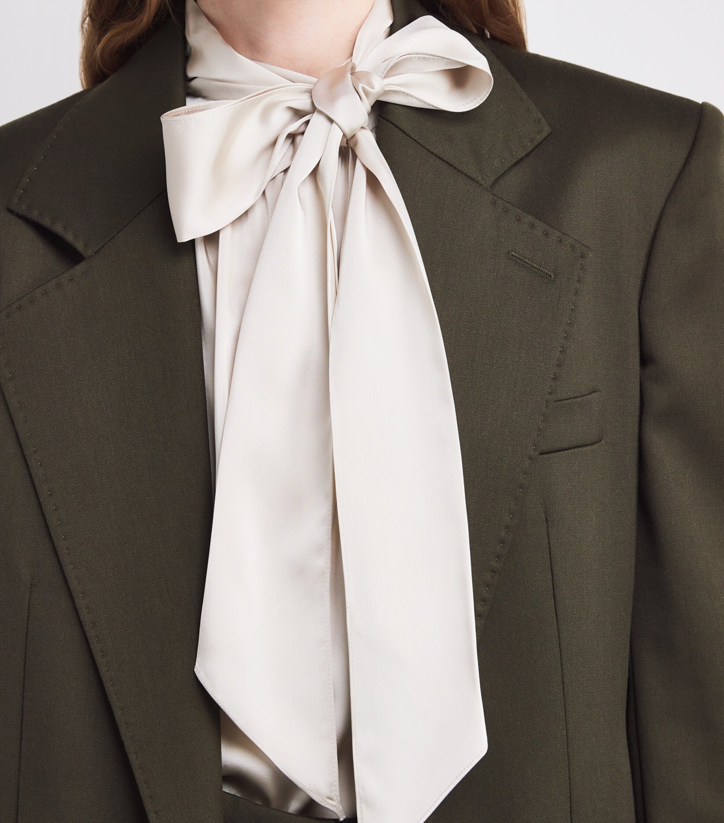 Satin Pussybow Blouse ICE BEIGE Image 6