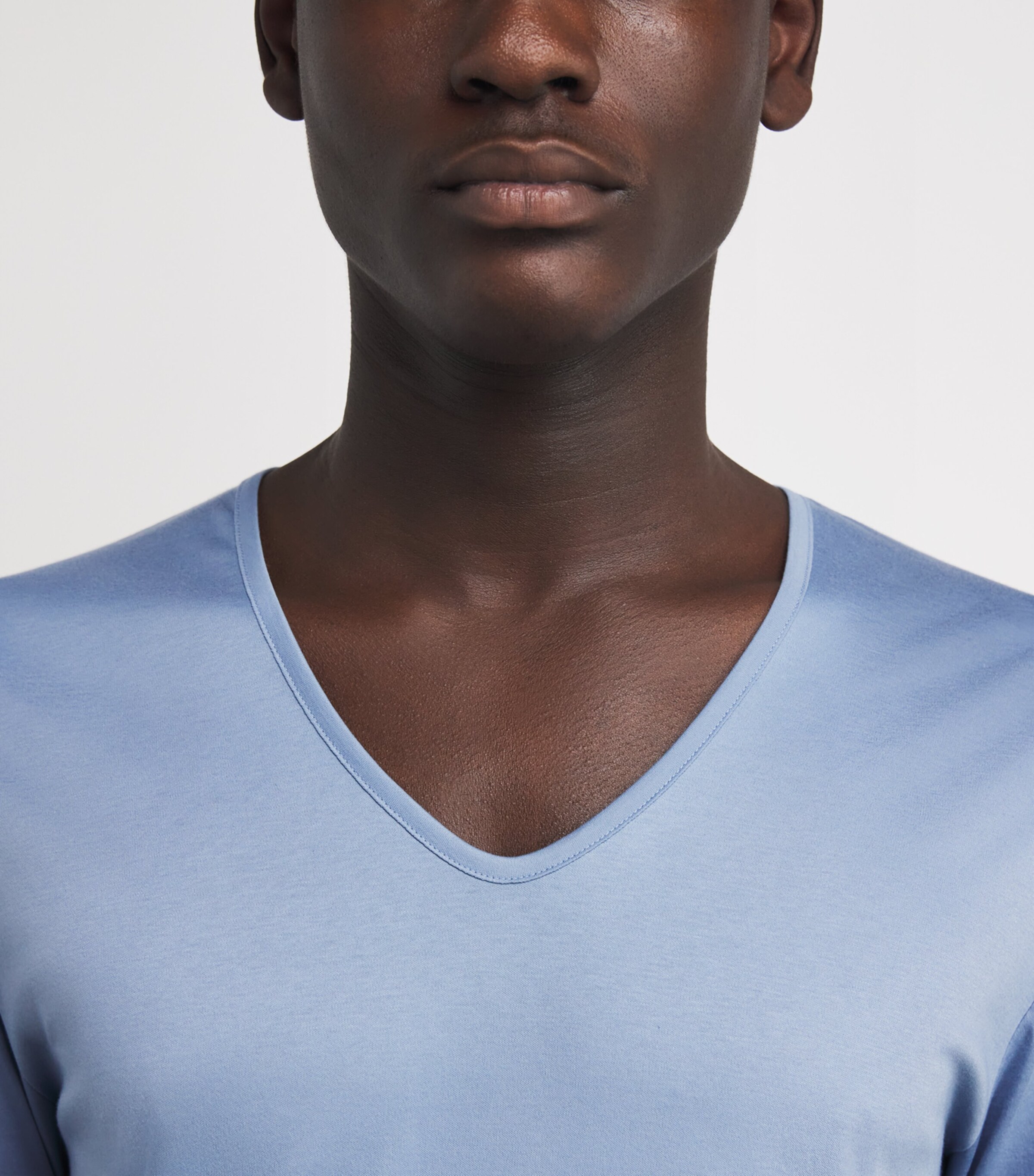 Sea Island Cotton V-Neck T-Shirt 508 MOUNTAIN LAKE Image 6