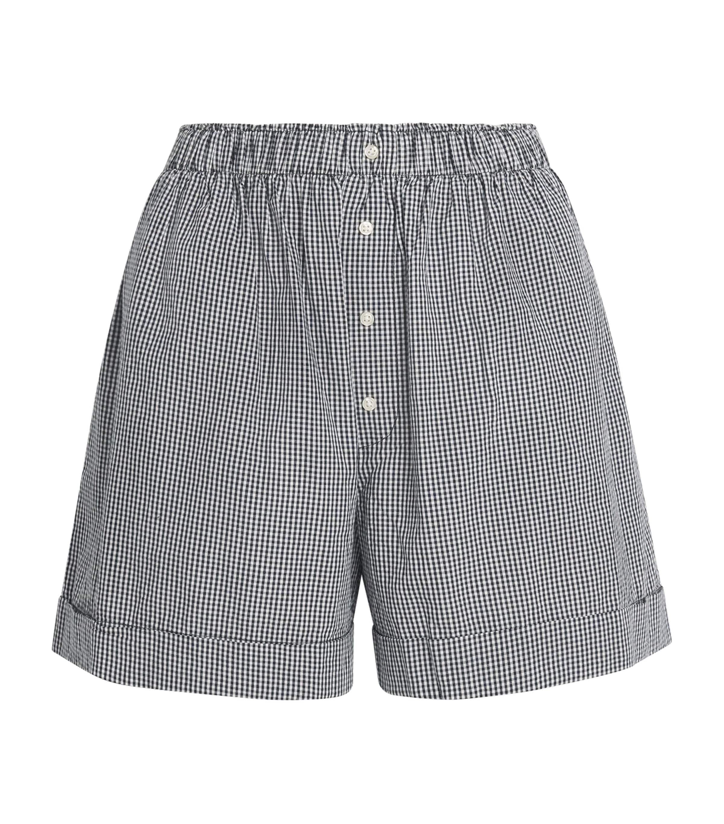 The Great Cotton Gingham The Boxer Shorts In Gray