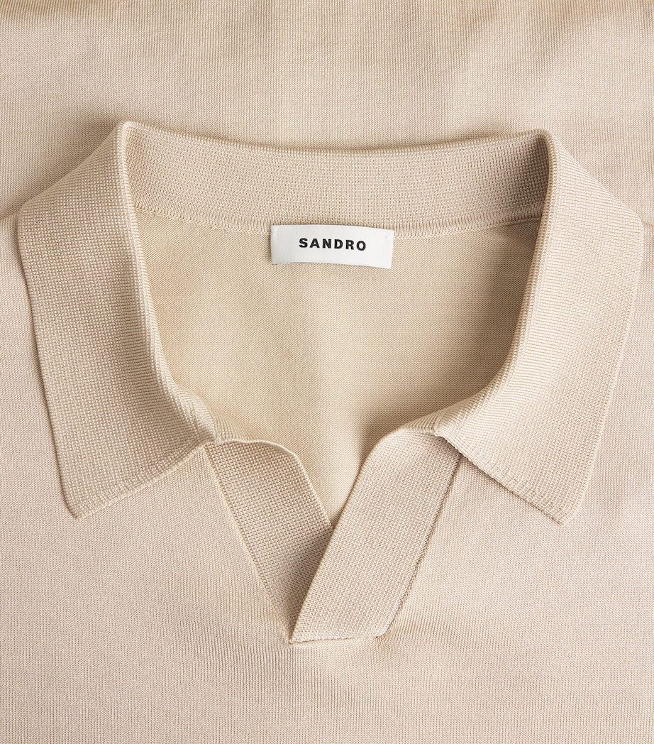 Knitted Polo Shirt BEIGE Image 5